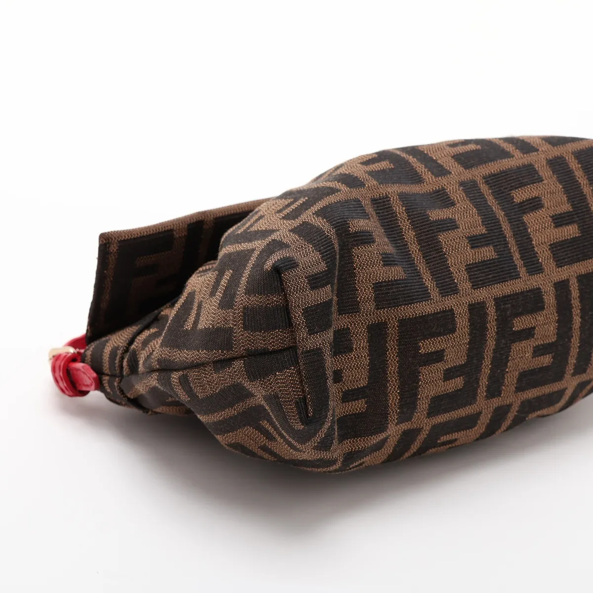 Zucca Canvas x Leather Shoulder Bag, Brown x Red, 8BK070 — view 4