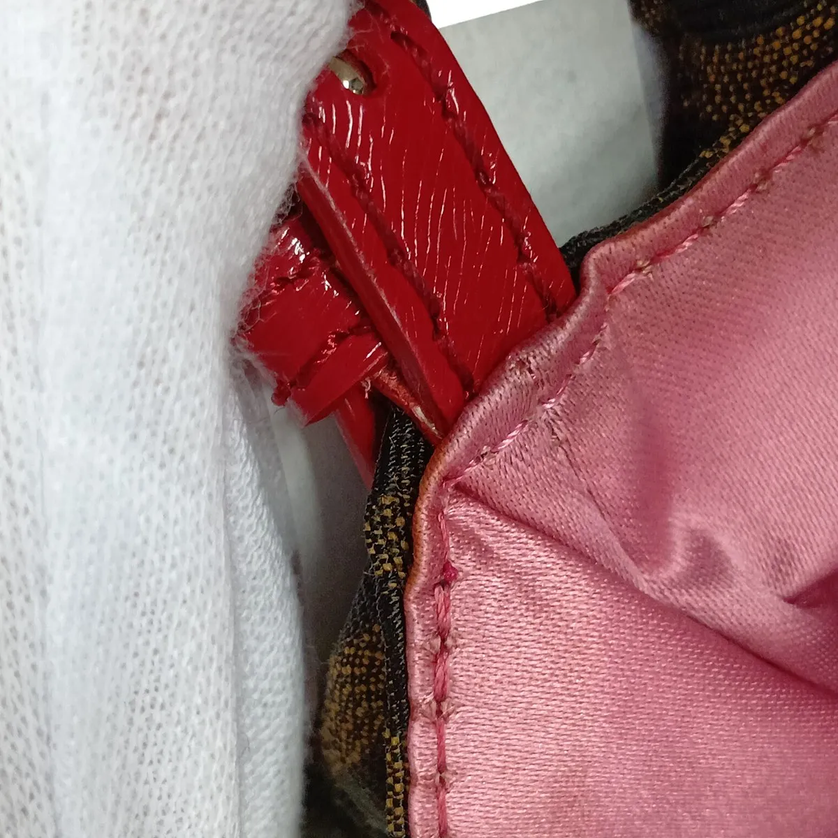 Zucca Canvas x Leather Shoulder Bag, Brown x Red, 8BK070 — view 9