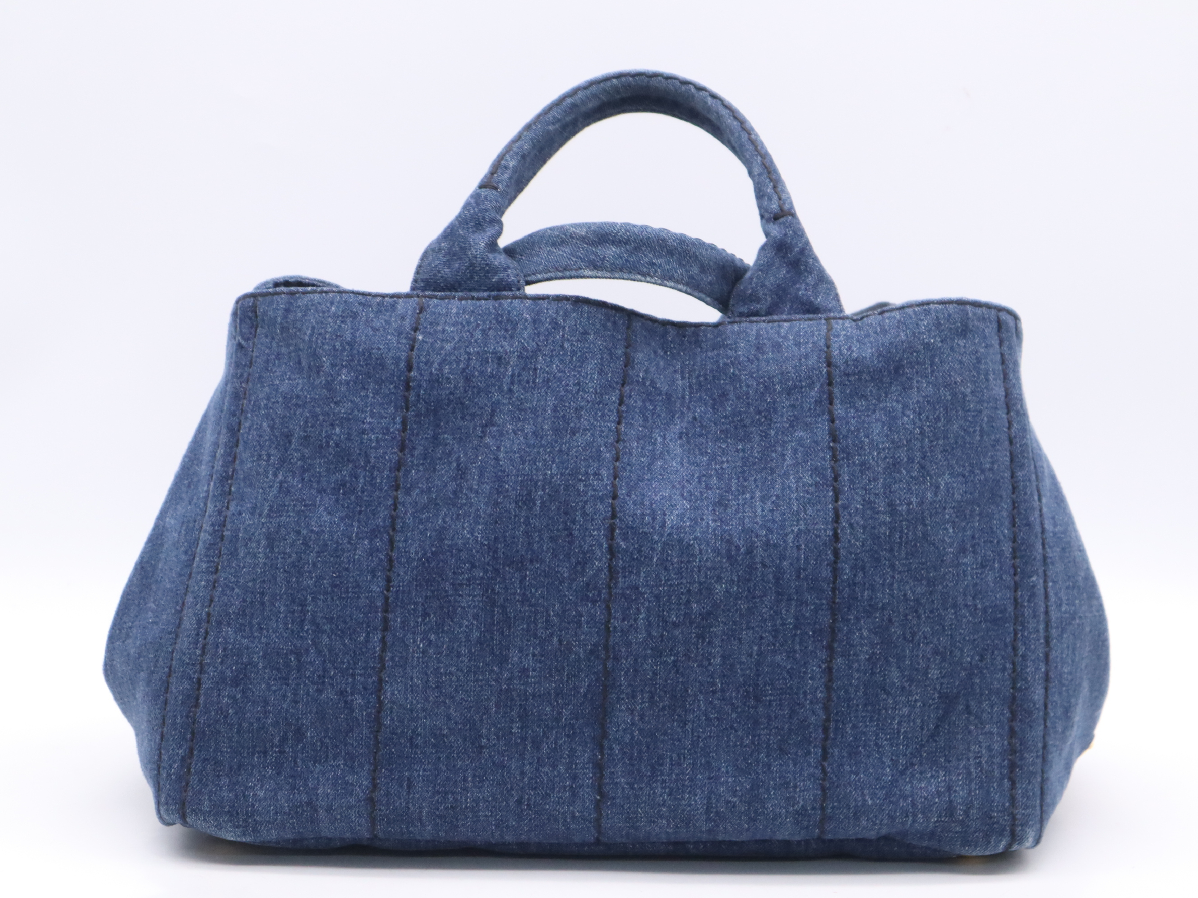 B2642B Denim 2-Way Tote Bag, Canapa Blue, with Shoulder Strap and Dust Bag. — view 2