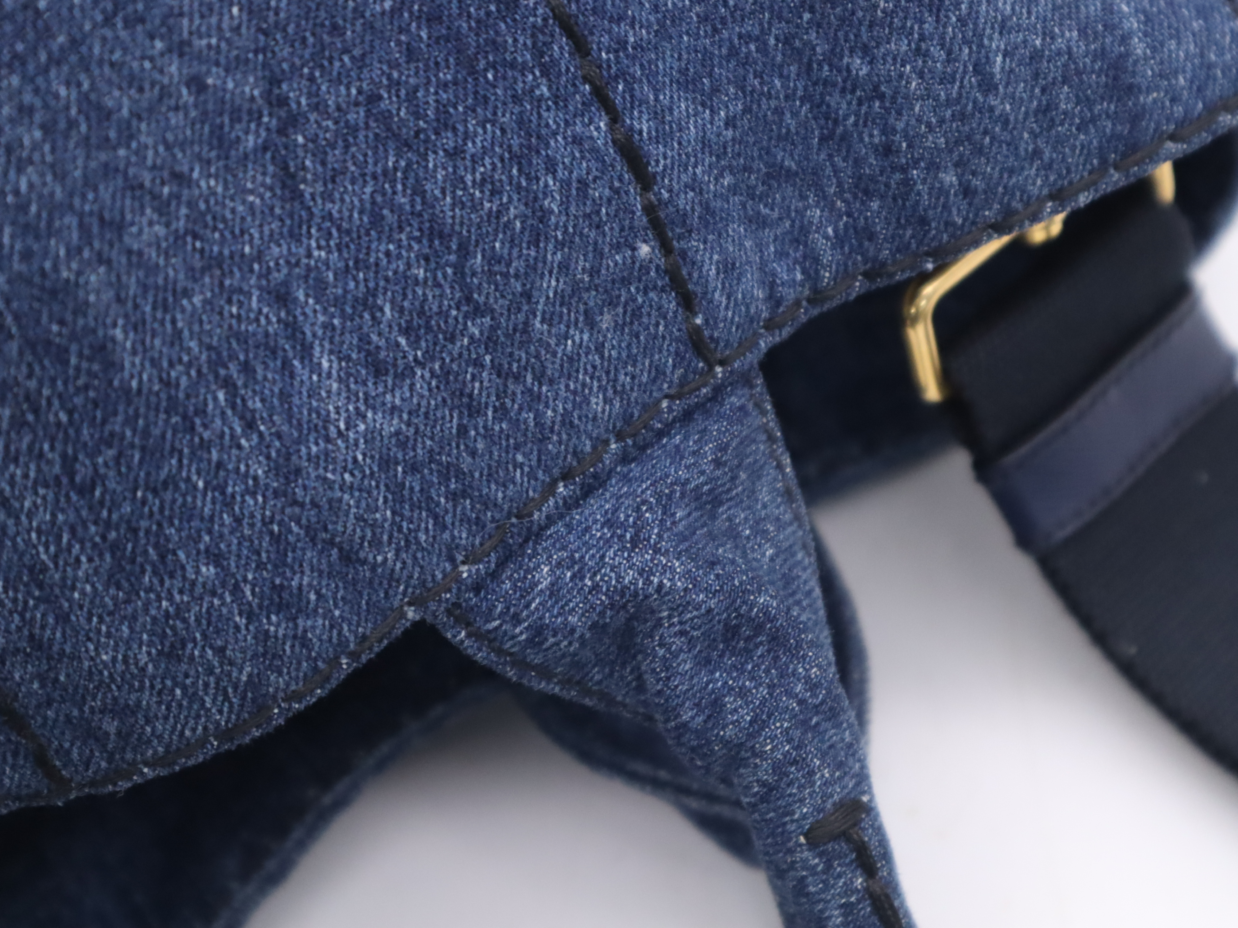 B2642B Denim 2-Way Tote Bag, Canapa Blue, with Shoulder Strap and Dust Bag. — view 8