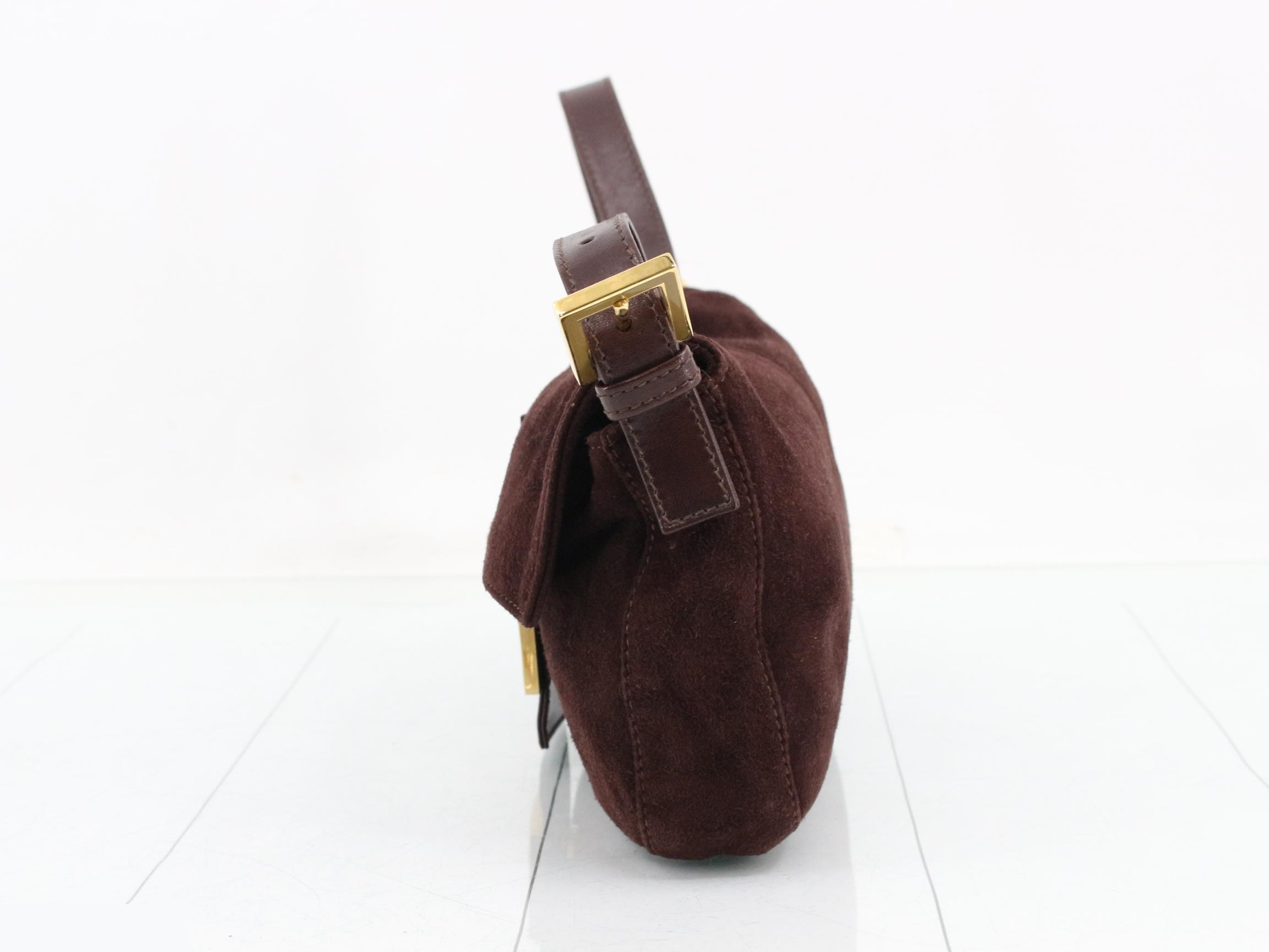 Mamma Bucket / One-Shoulder Bag / Brown / Suede / Gold Hardware — view 3