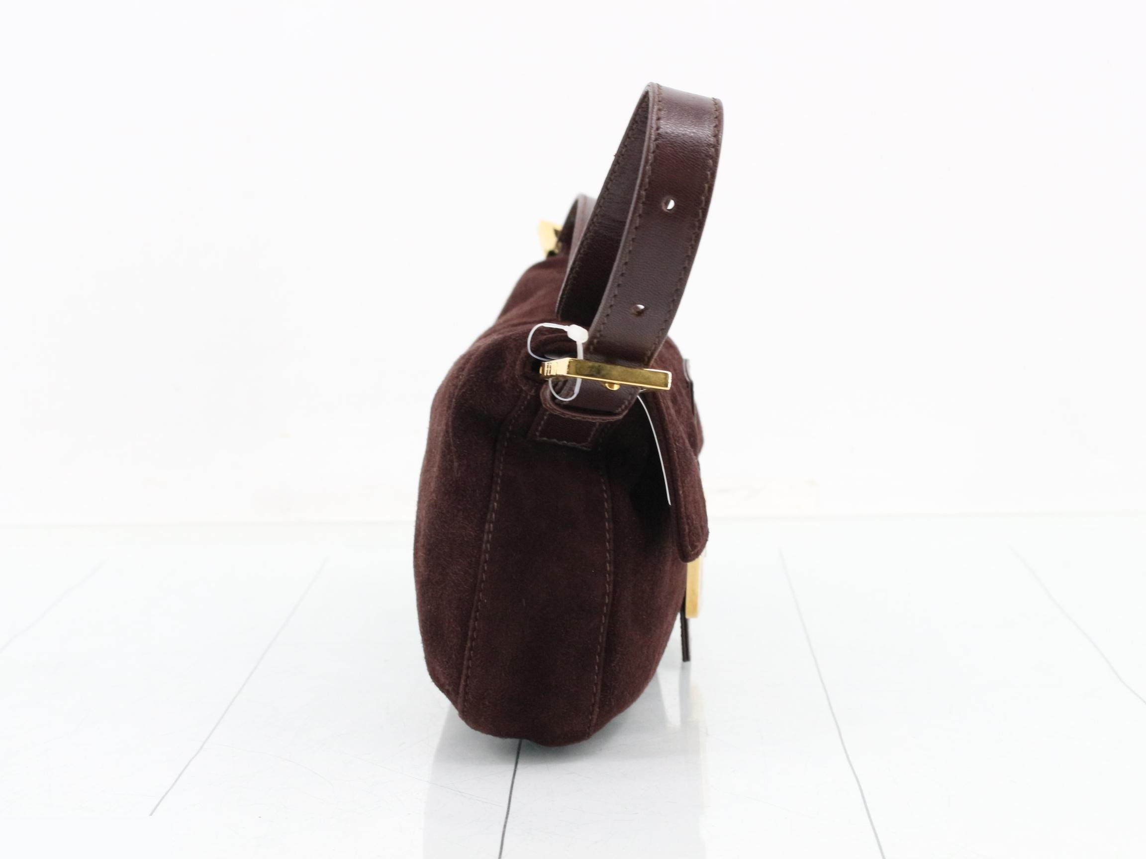 Mamma Bucket / One-Shoulder Bag / Brown / Suede / Gold Hardware — view 4