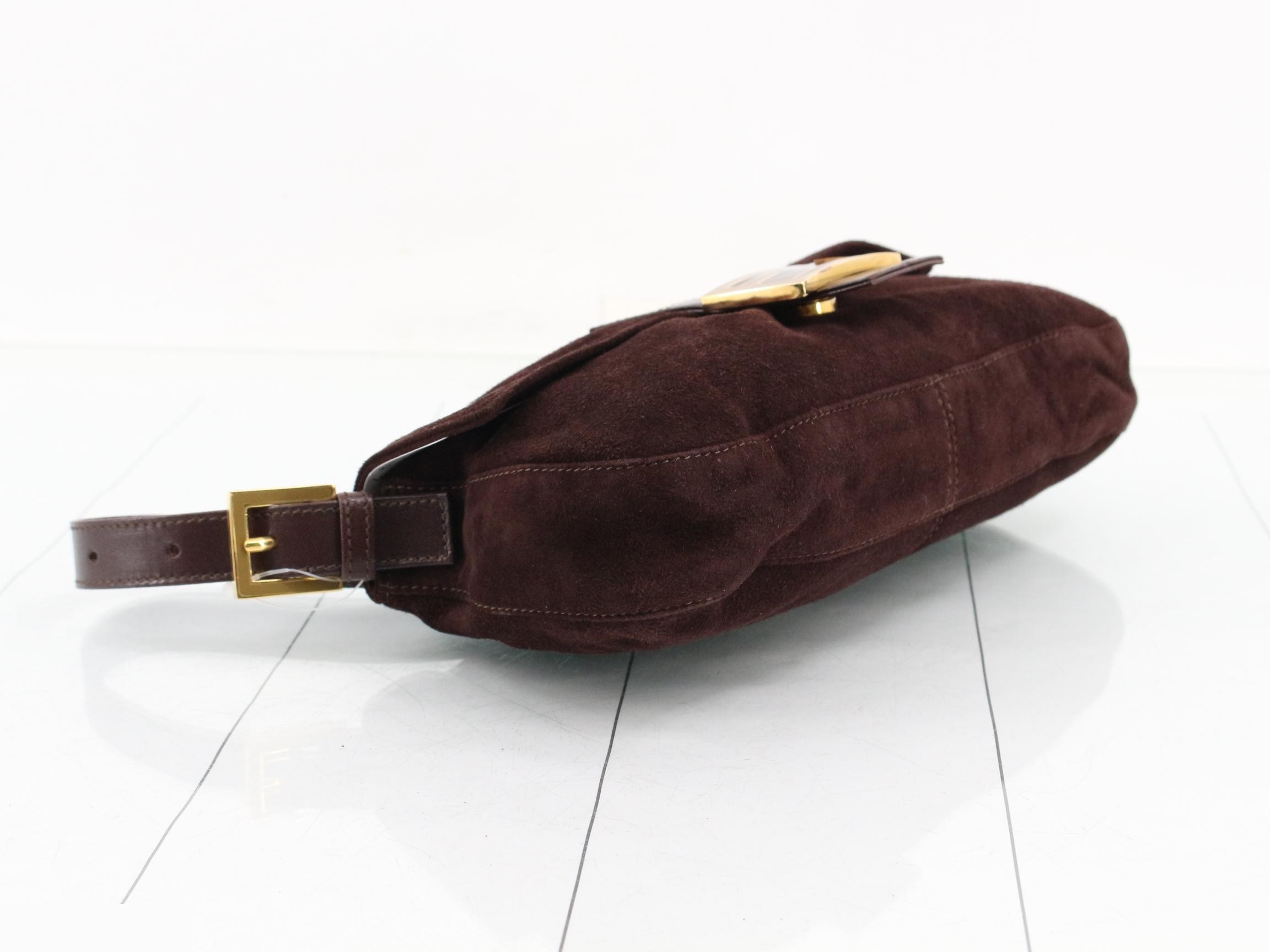 Mamma Bucket / One-Shoulder Bag / Brown / Suede / Gold Hardware — view 5