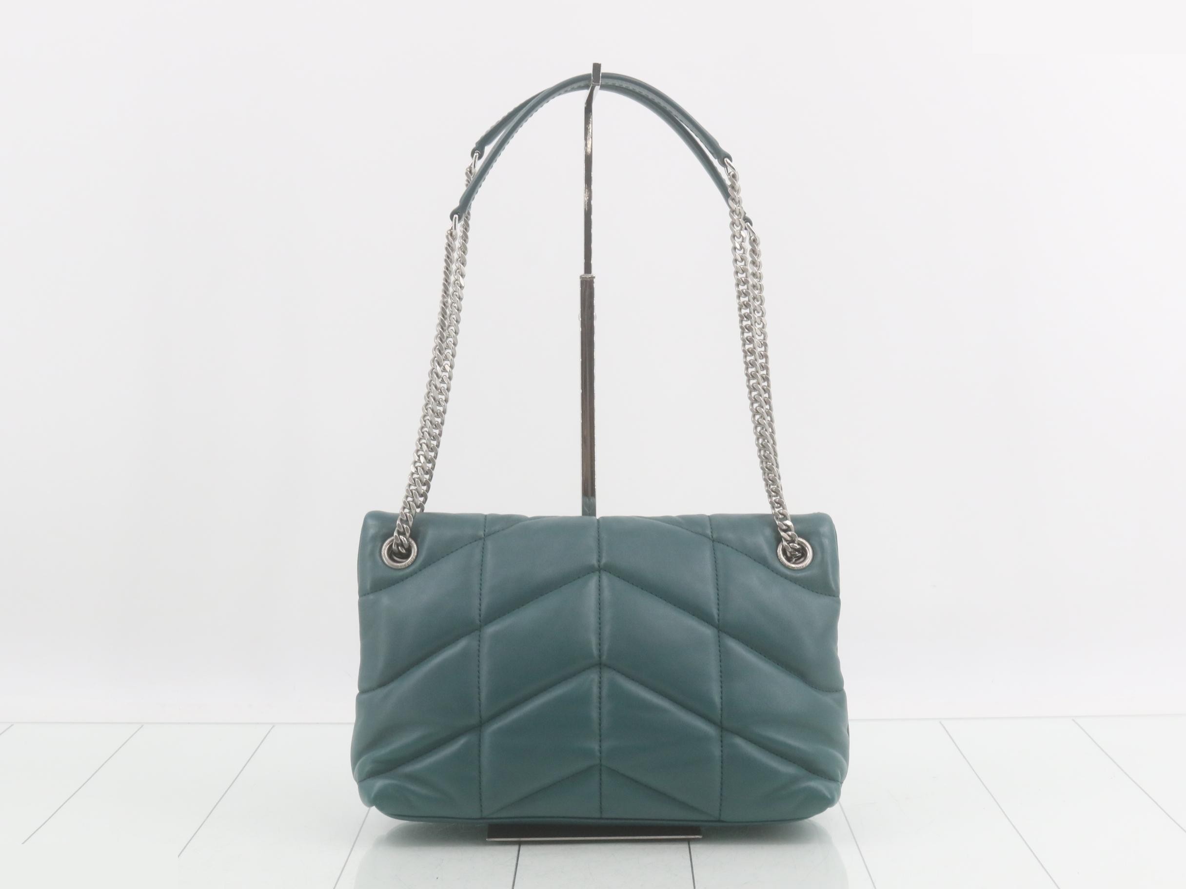 Loulou Puffer Shoulder Bag, Green — view 2