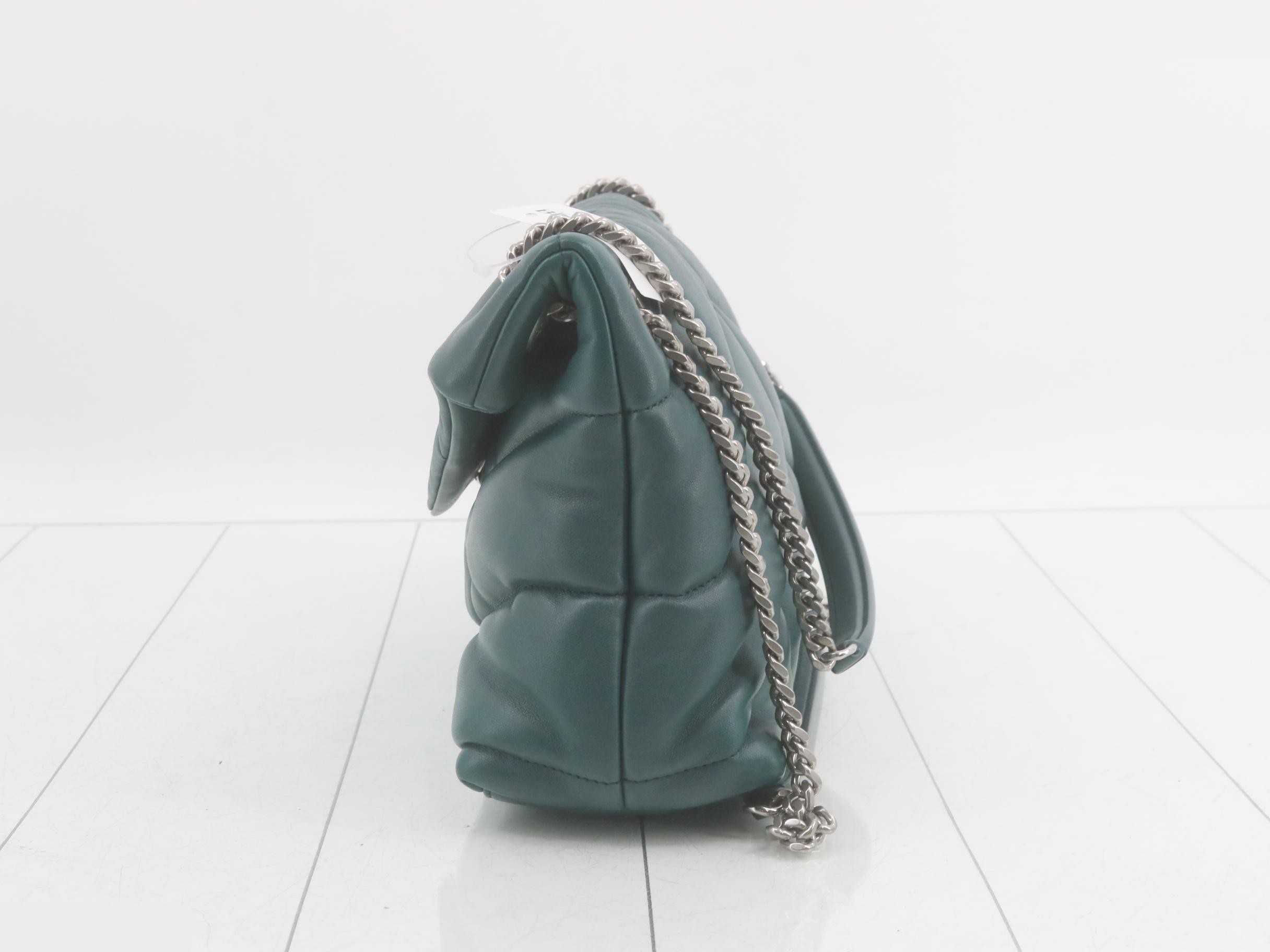 Loulou Puffer Shoulder Bag, Green — view 3