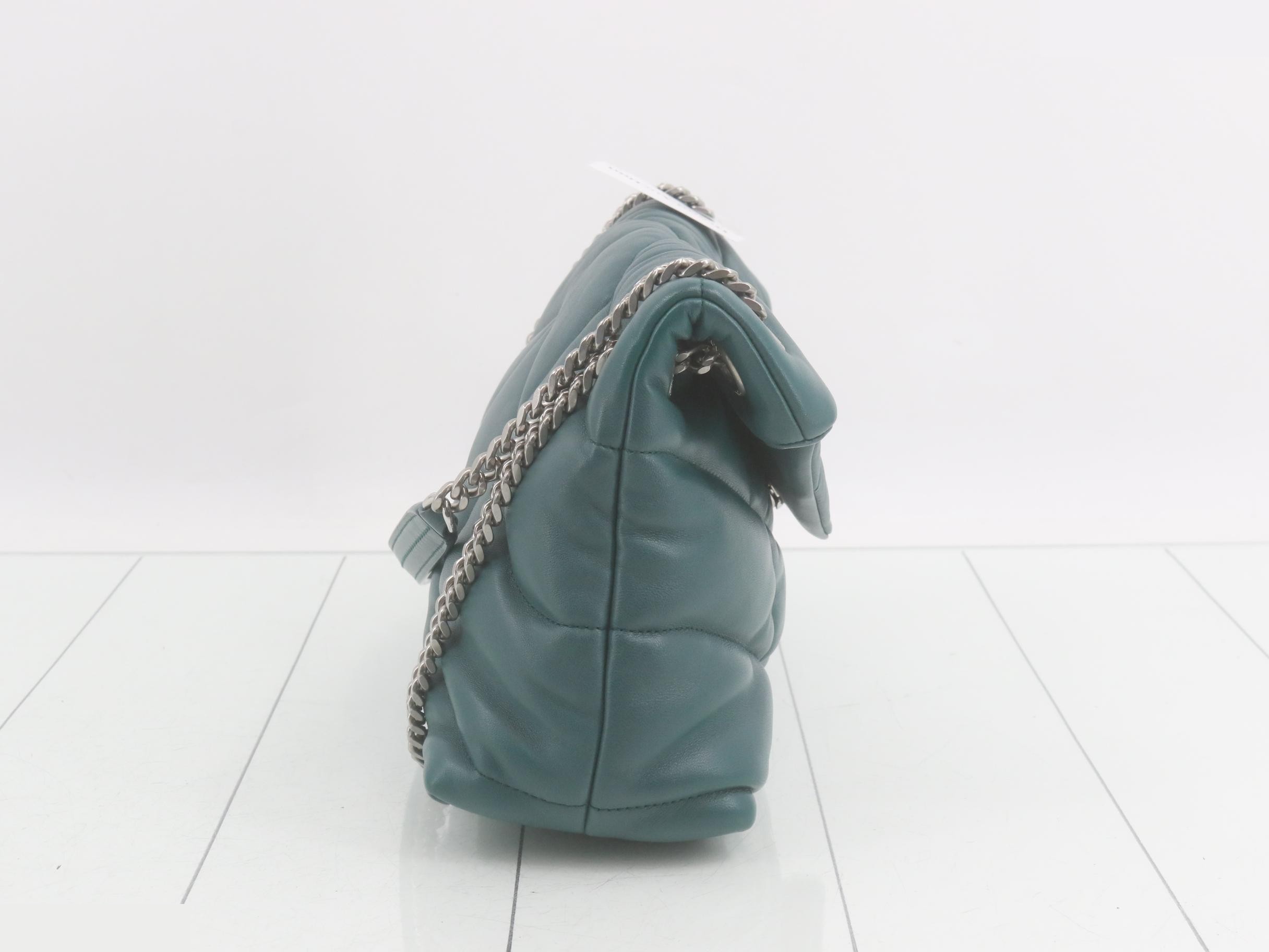 Loulou Puffer Shoulder Bag, Green — view 4