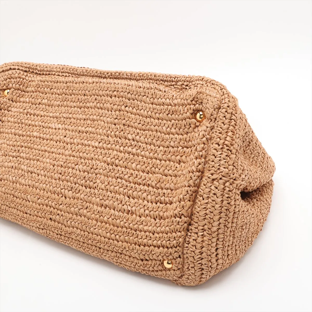 raffia tote bag beige — view 3
