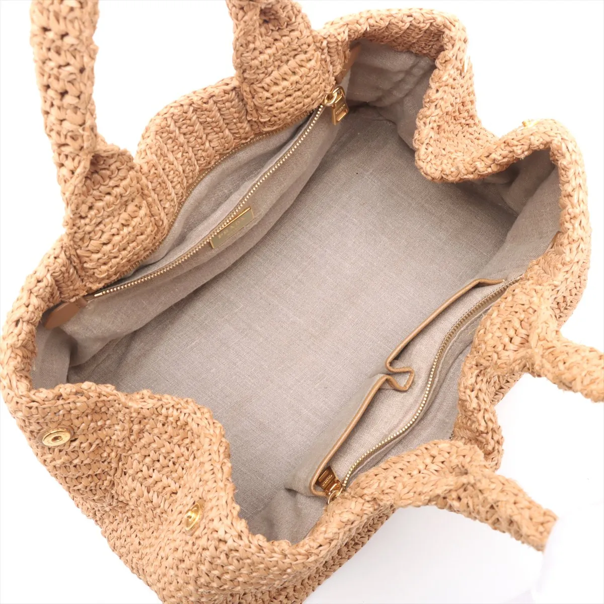 raffia tote bag beige — view 7