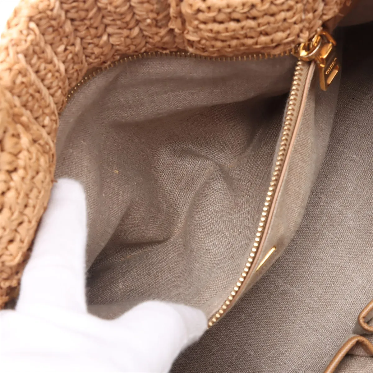 raffia tote bag beige — view 8