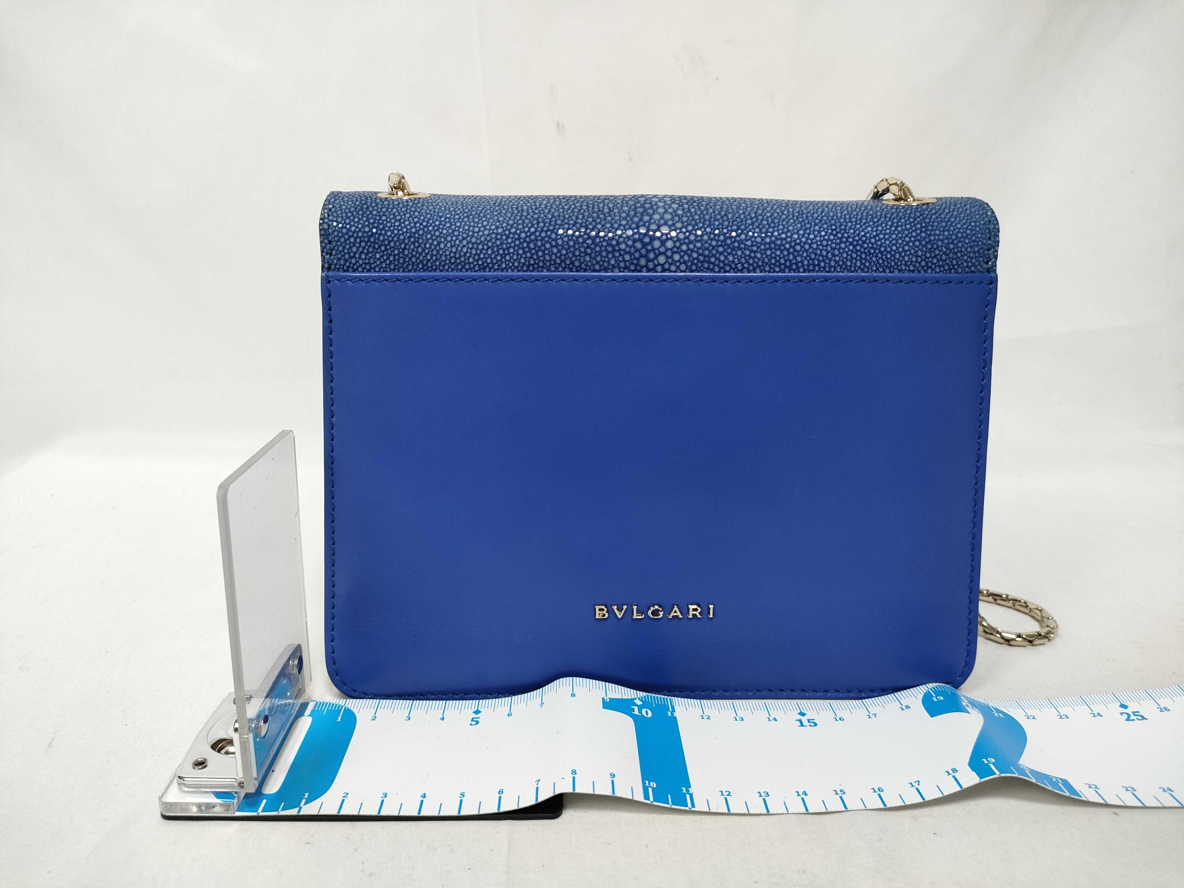 Bulgari Serpenti Forever Galuchat x Leather Chain Shoulder Bag — view 2