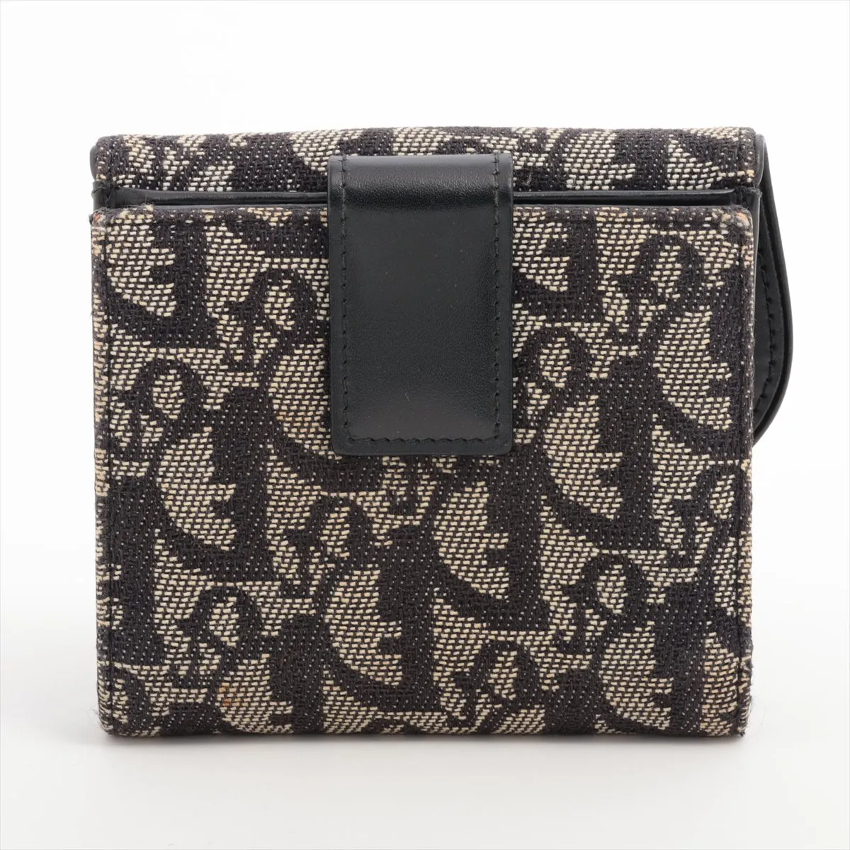 Trotter Saddle Canvas x Leather Compact Wallet Black x Beige — view 2