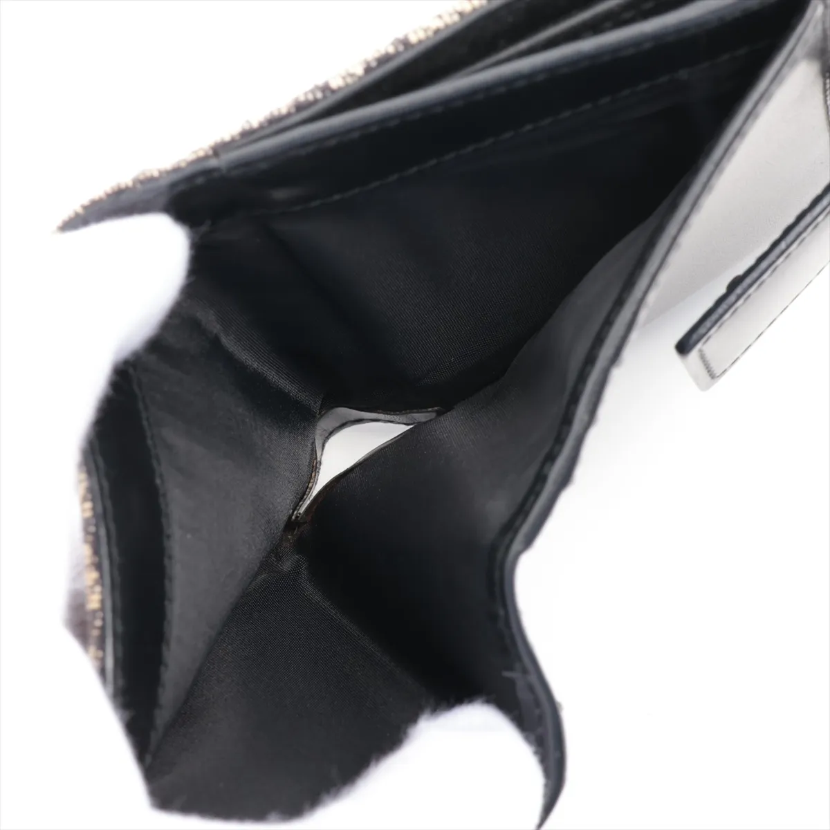 Trotter Saddle Canvas x Leather Compact Wallet Black x Beige — view 5