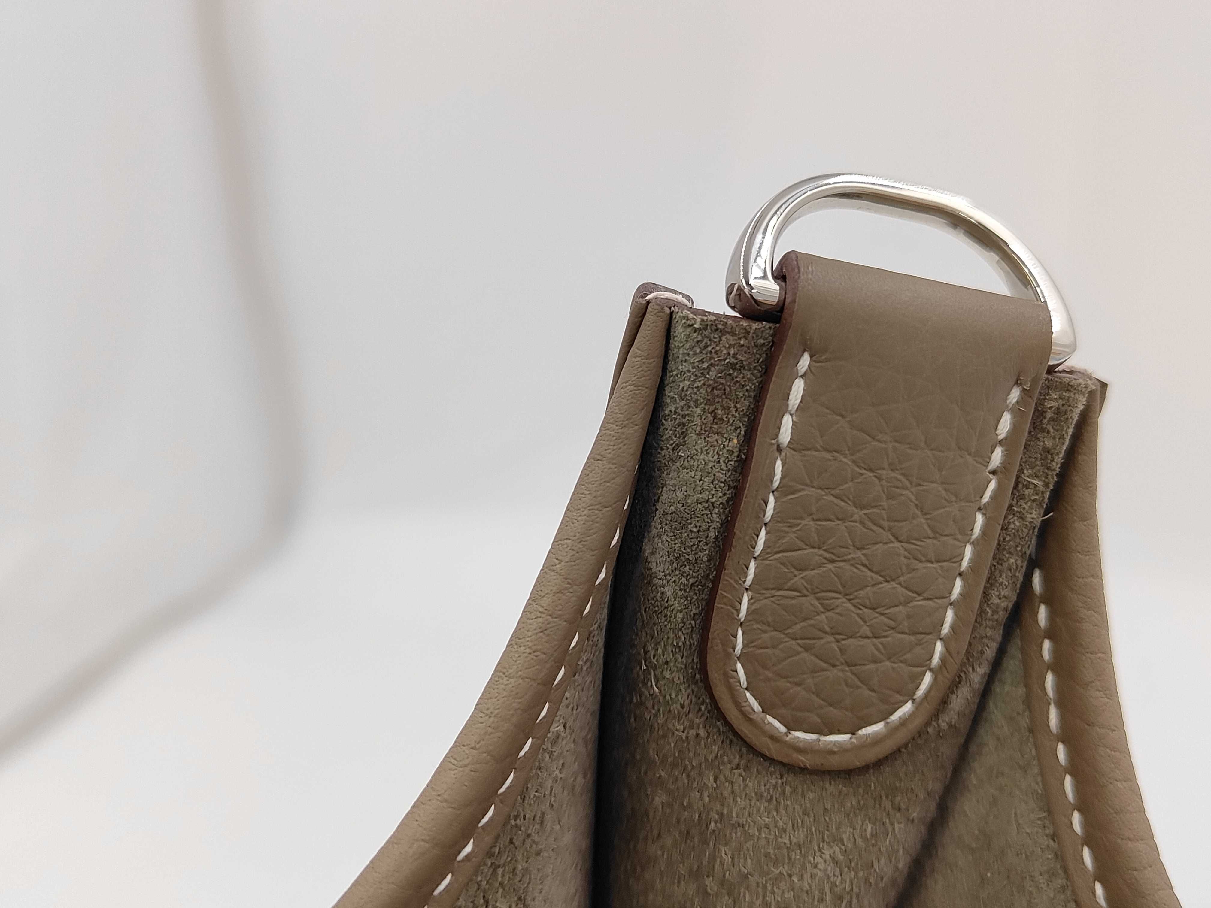 Evelyn PM Taurillon Etoupe Silver Hardware K Engraved Shoulder Bag — view 11