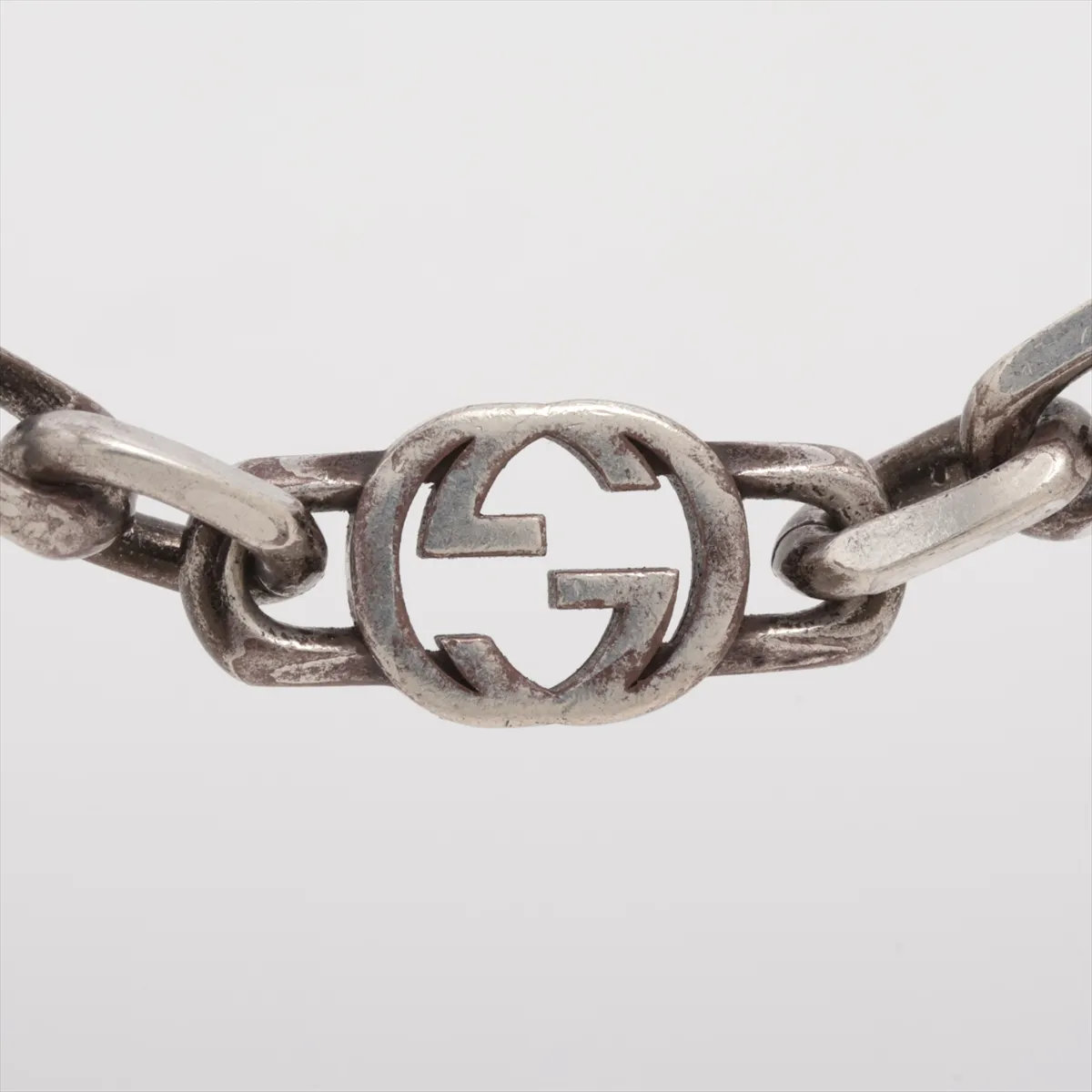 Interlocking G Necklace, 925 Sterling Silver, 58.2g, Shows signs of wear, — view 2
