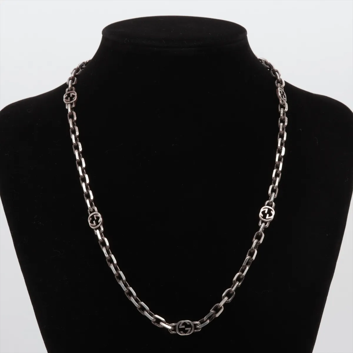 Interlocking G Necklace, 925 Sterling Silver, 58.2g, Shows signs of wear, — view 6