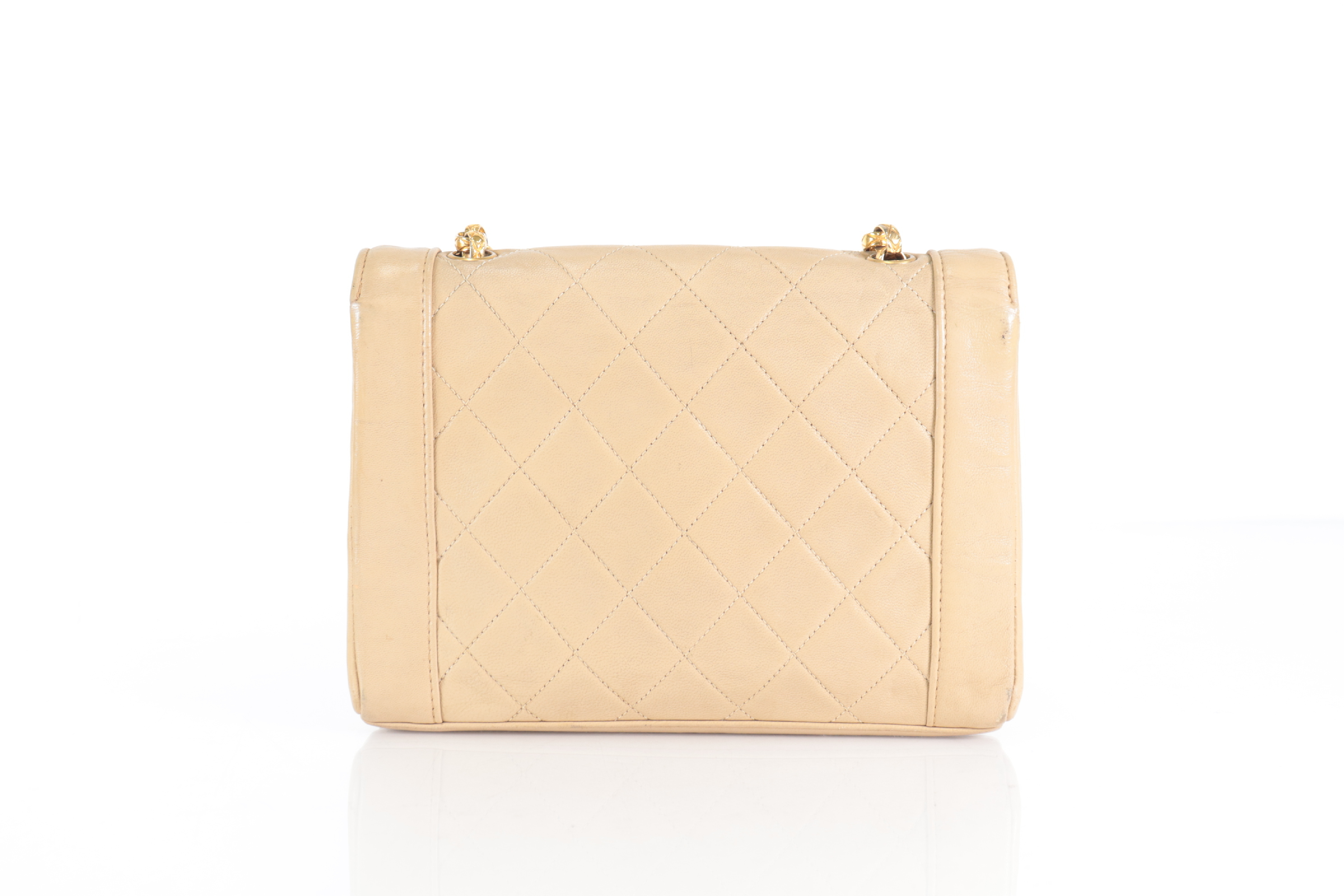 Diana Lamb Chain Shoulder Bag, Series 1, Beige Shoulder Bag — view 2