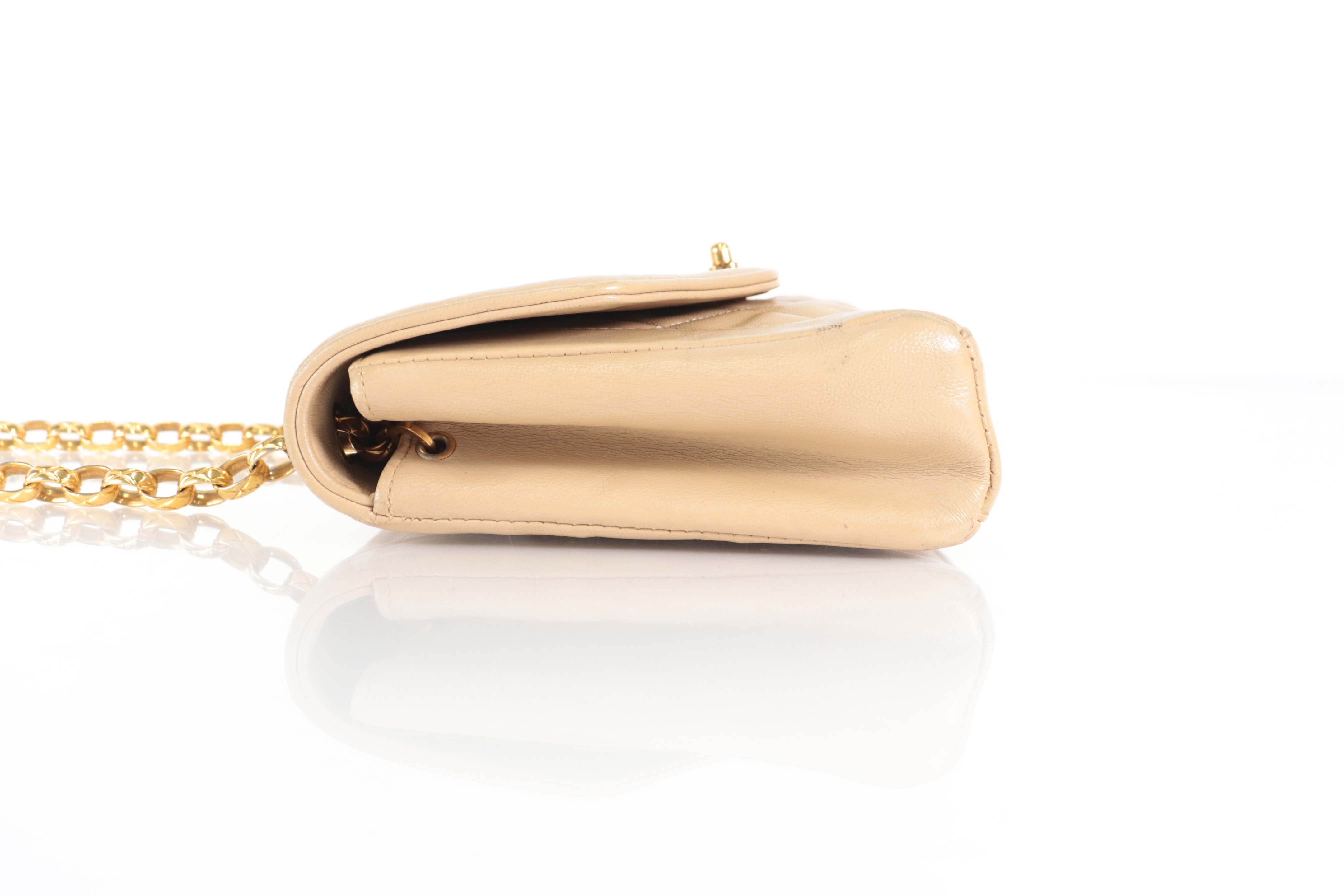 Diana Lamb Chain Shoulder Bag, Series 1, Beige Shoulder Bag — view 4