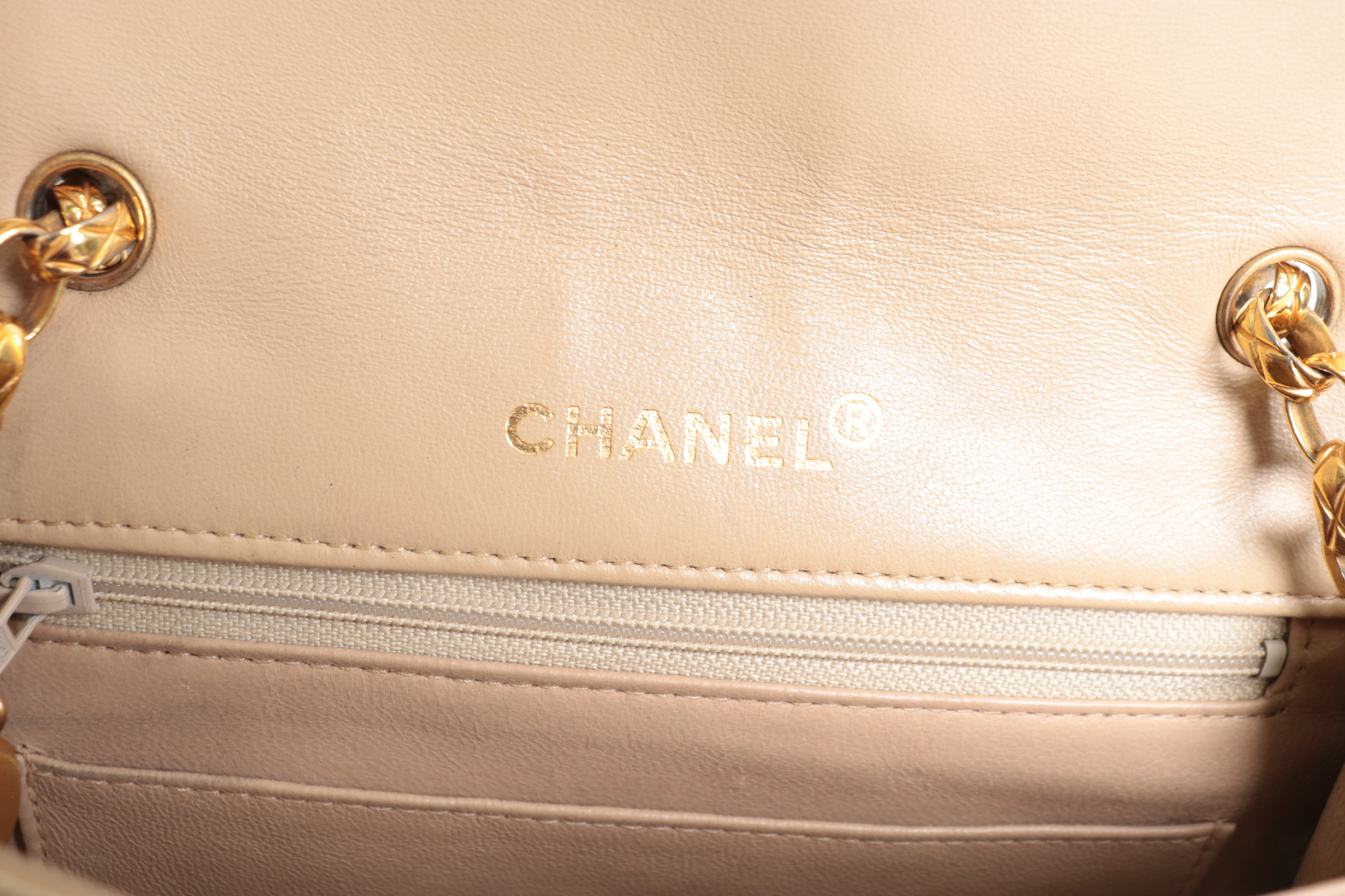 Diana Lamb Chain Shoulder Bag, Series 1, Beige Shoulder Bag — view 7