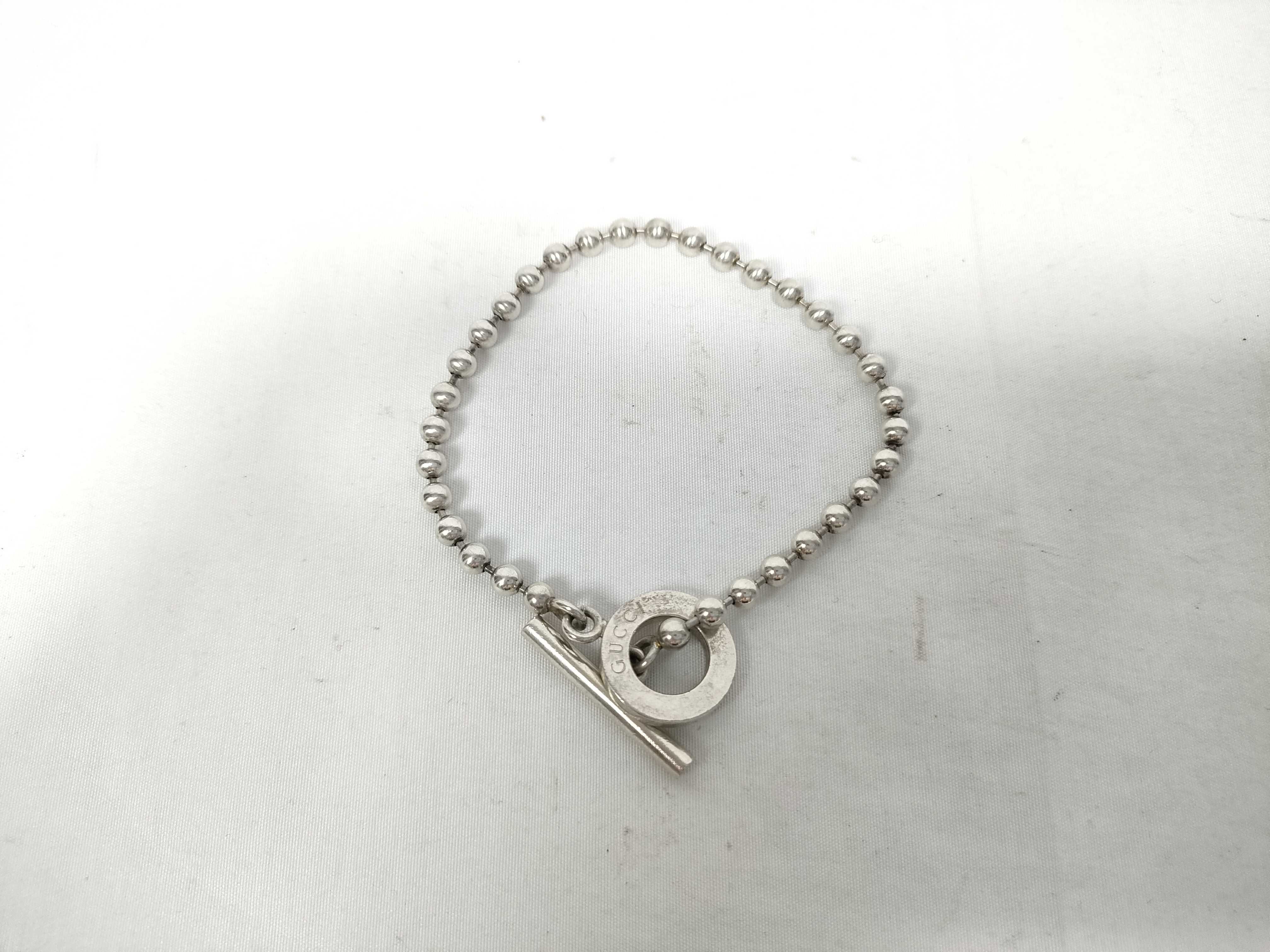 Ball Chain Toggle Sterling Silver 925 Bracelet (Bracelet/Bangle) — view 2