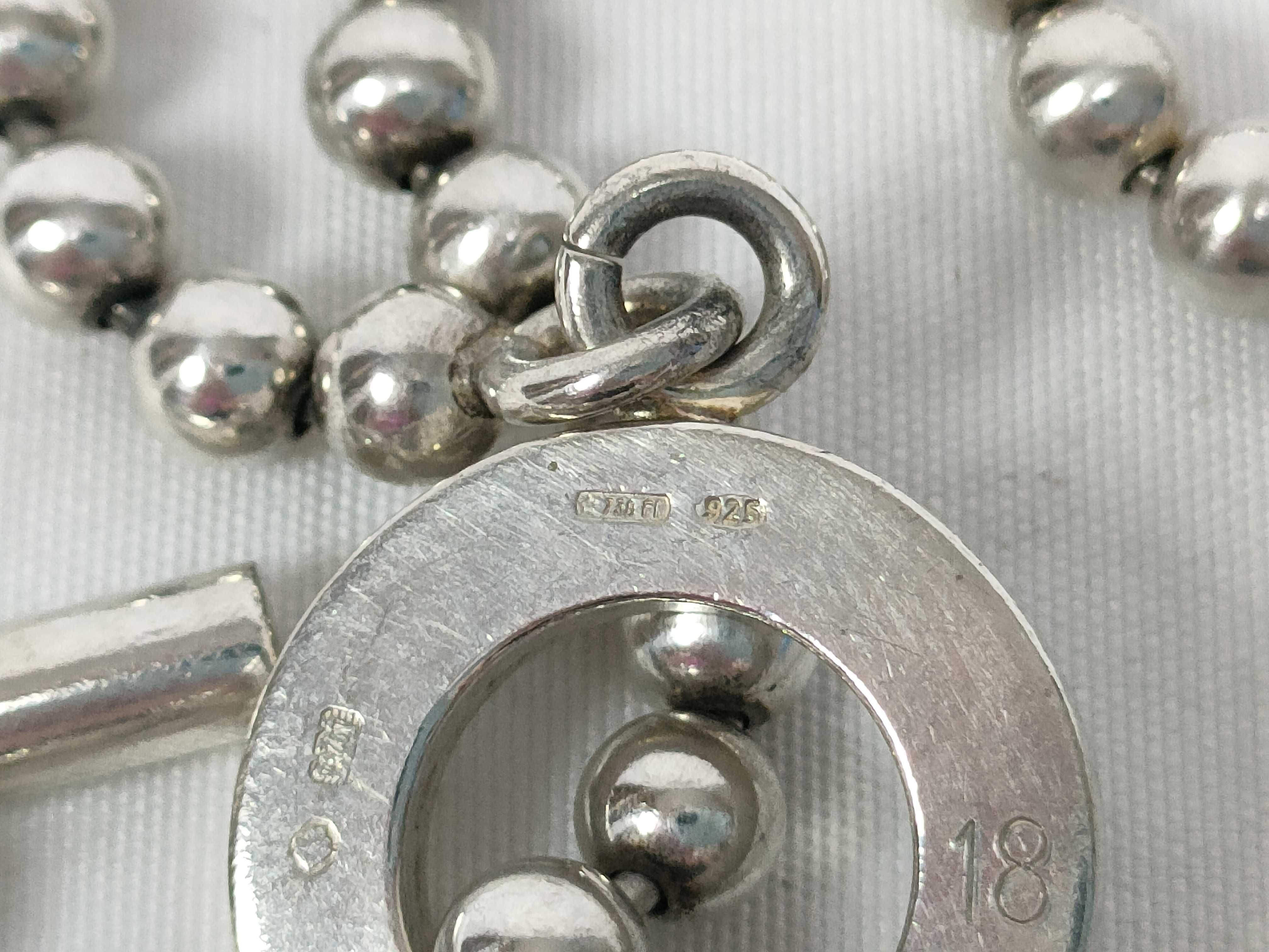 Ball Chain Toggle Sterling Silver 925 Bracelet (Bracelet/Bangle) — view 5