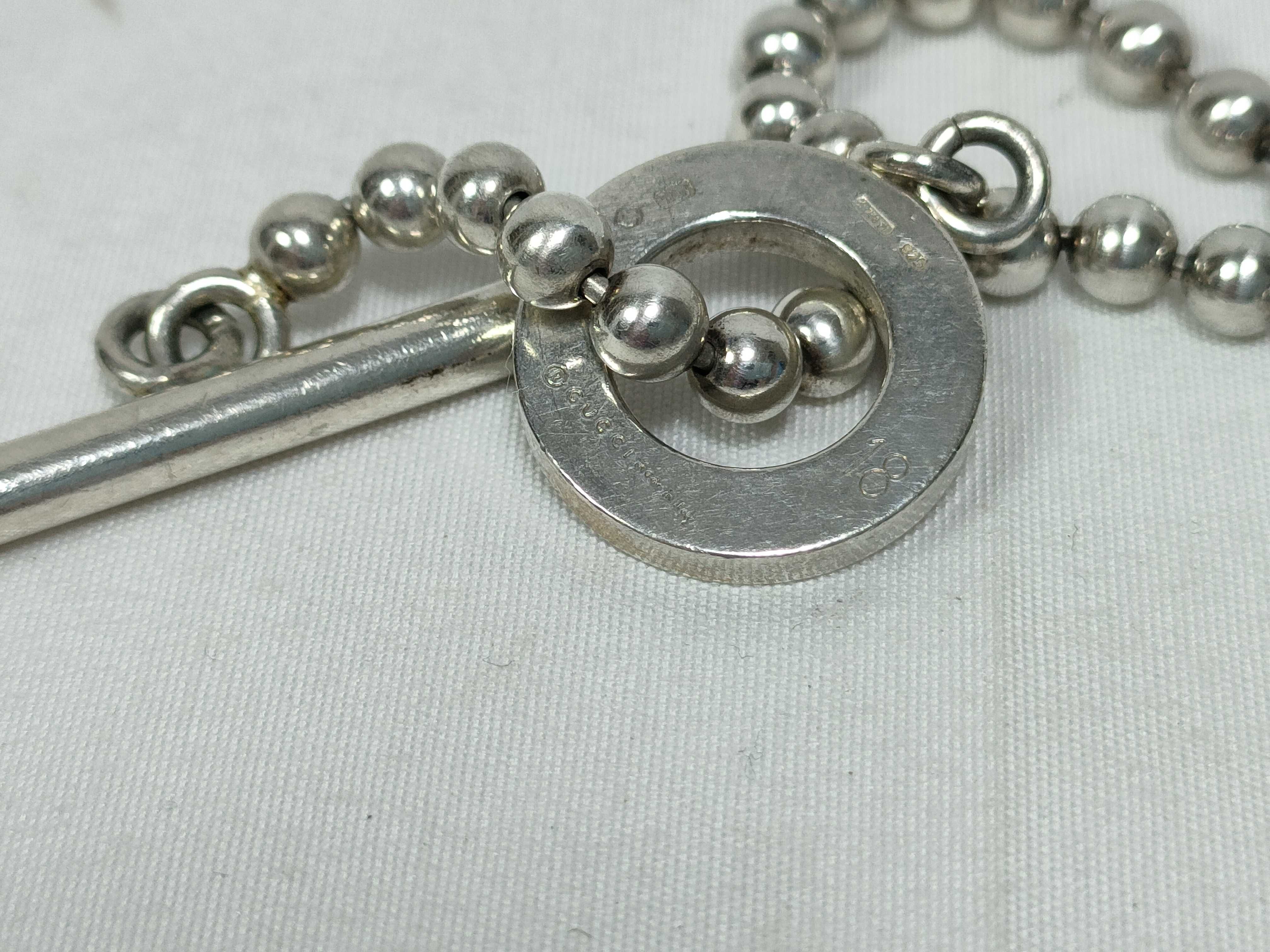 Ball Chain Toggle Sterling Silver 925 Bracelet (Bracelet/Bangle) — view 6
