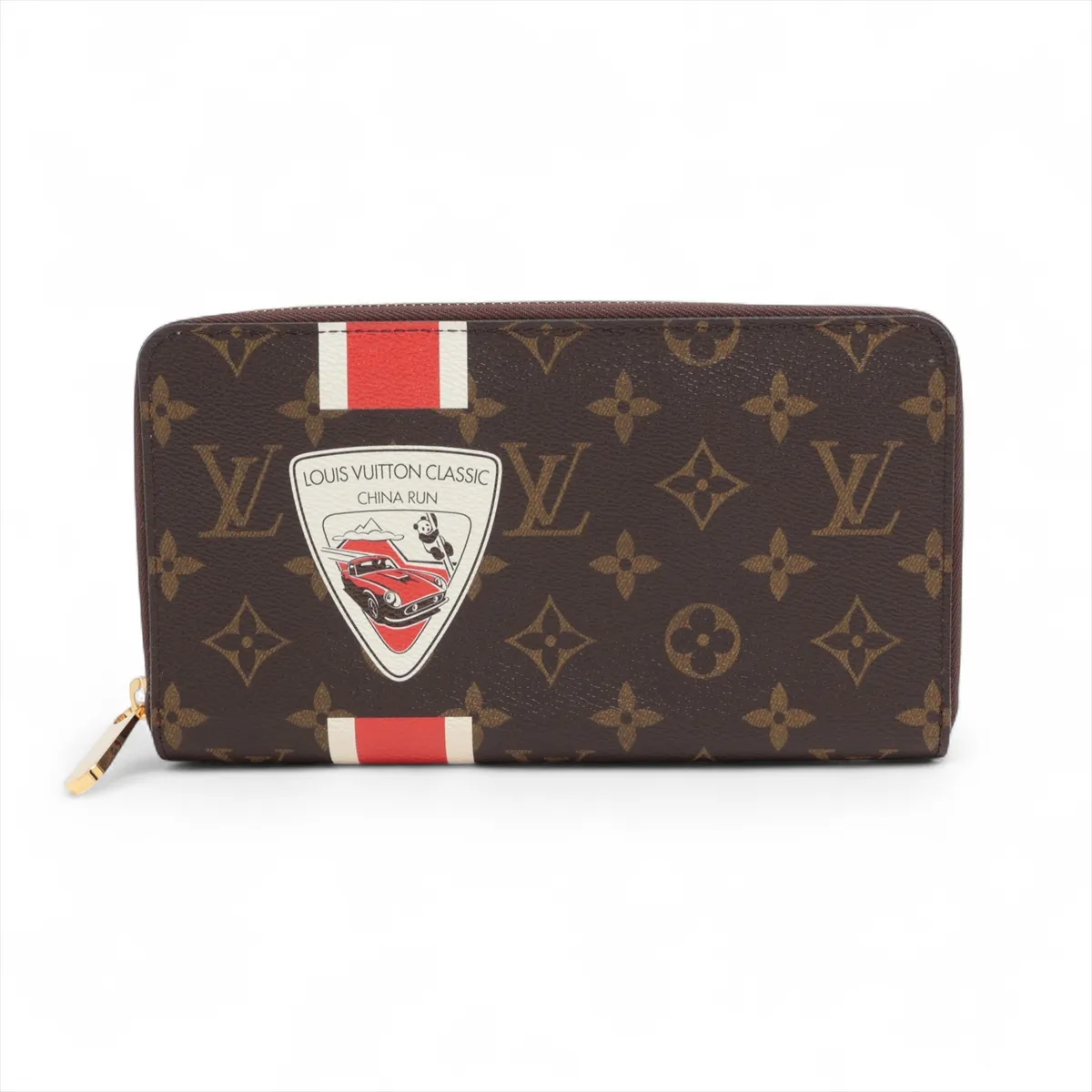 Monogram China Run Zippy Organizer M66553 VI1028 Brown Round Zip Wallet