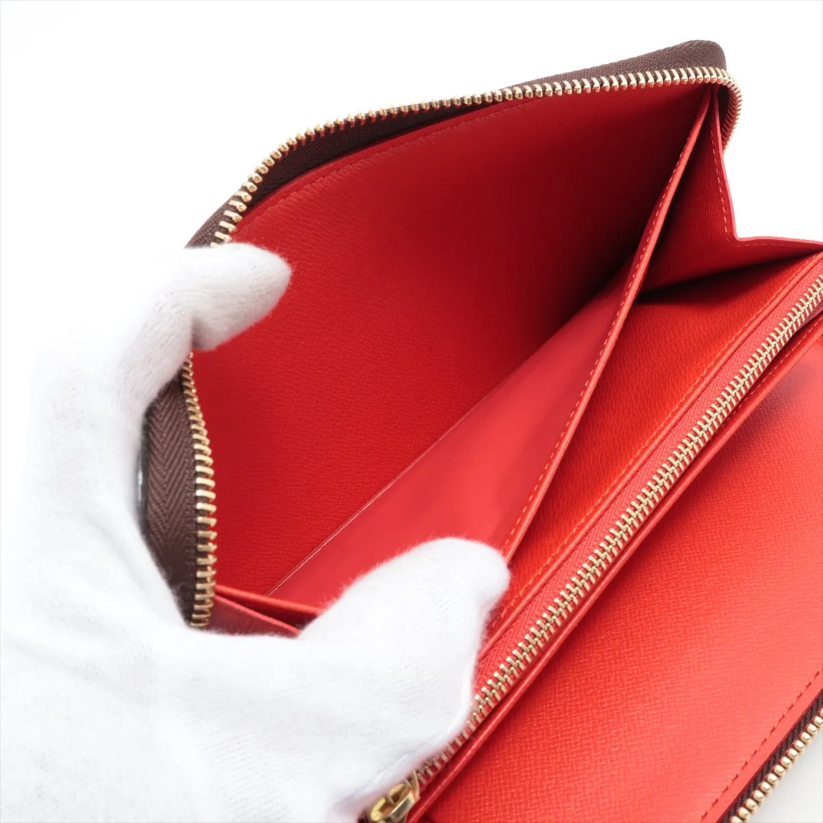 Monogram China Run Zippy Organizer M66553 VI1028 Brown Round Zip Wallet — view 5