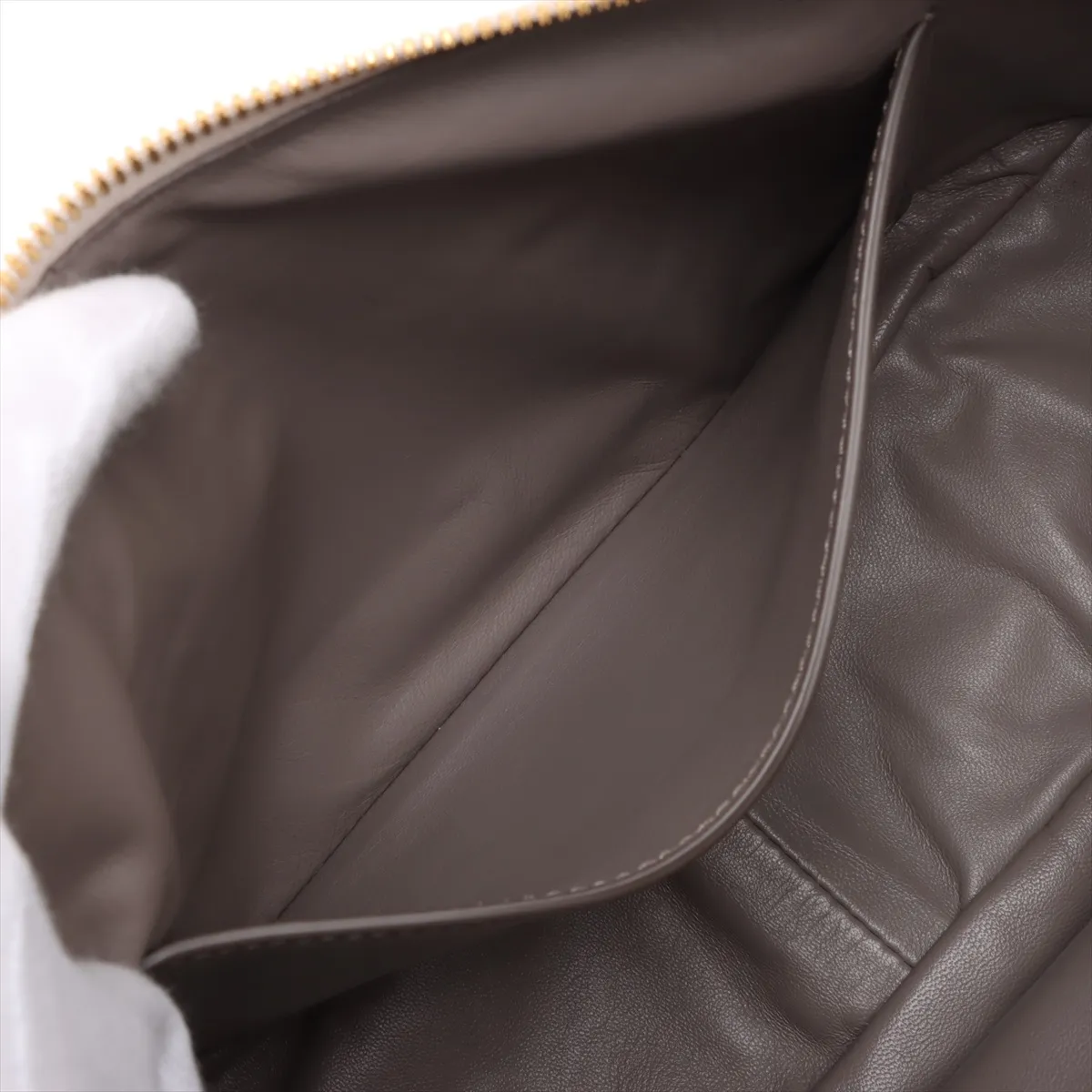 Soft Grain Leather Shoulder Bag White 1BC255 — view 7