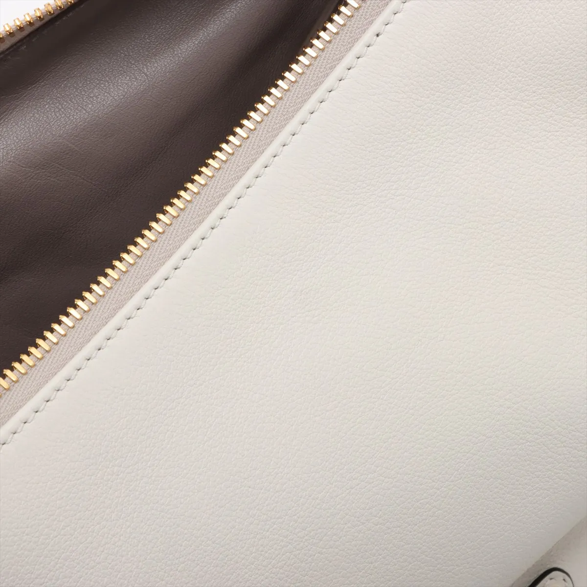 Soft Grain Leather Shoulder Bag White 1BC255 — view 9