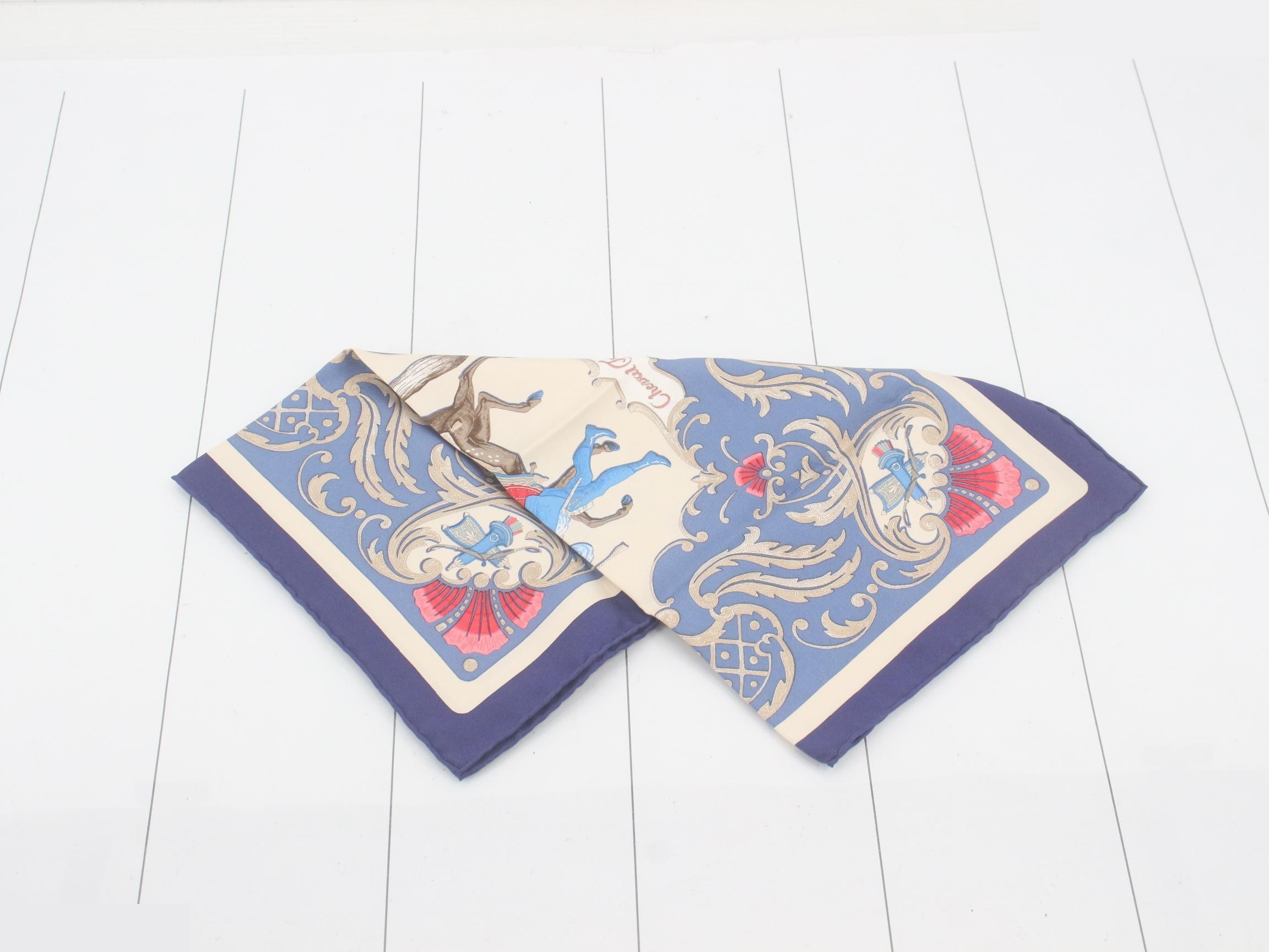 Tag attached. Carre 40. Cheval Turc (Turkish horse) scarf. — view 2