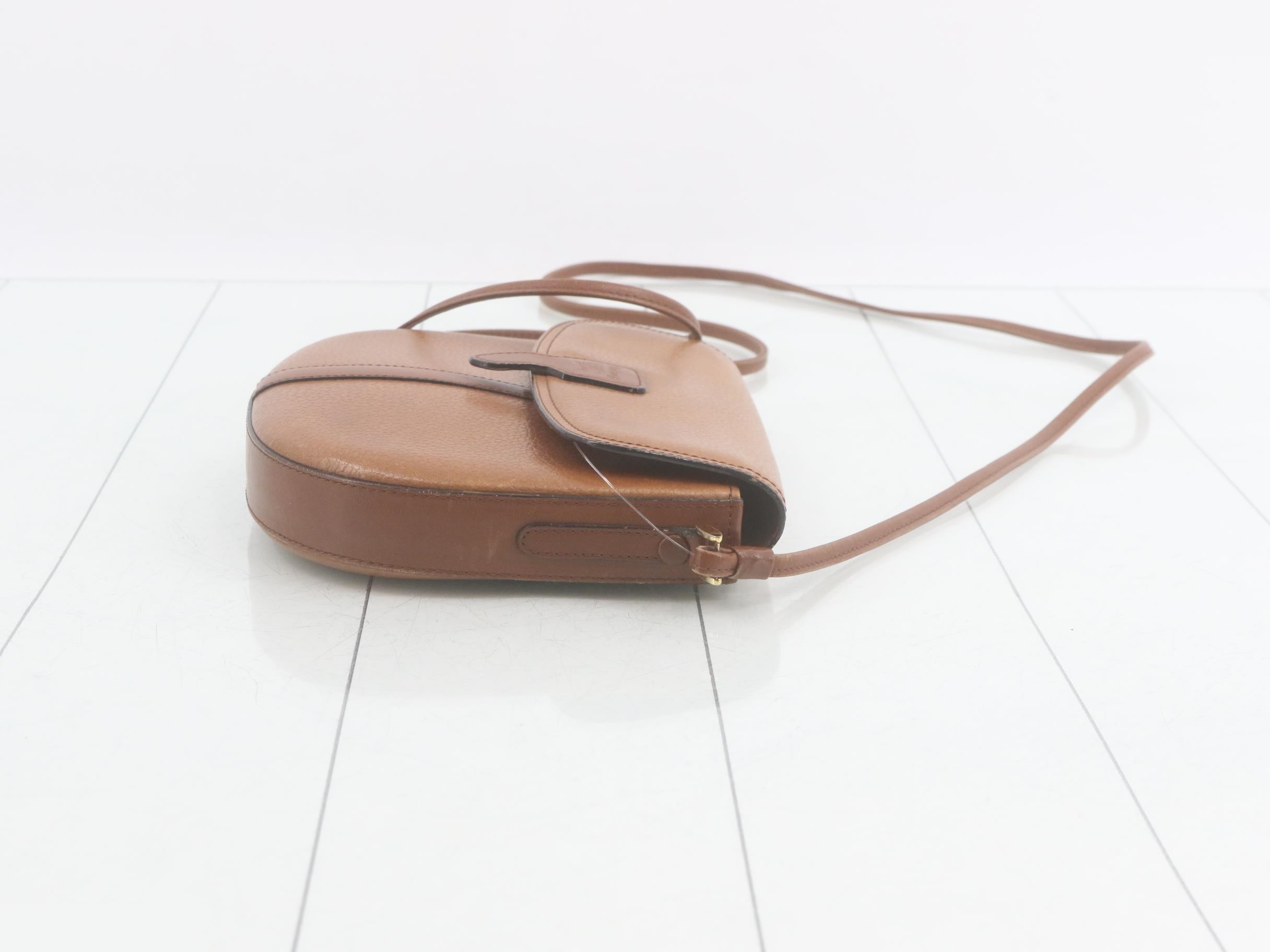 Burberrys Leather Shoulder Bag, Brown — view 3