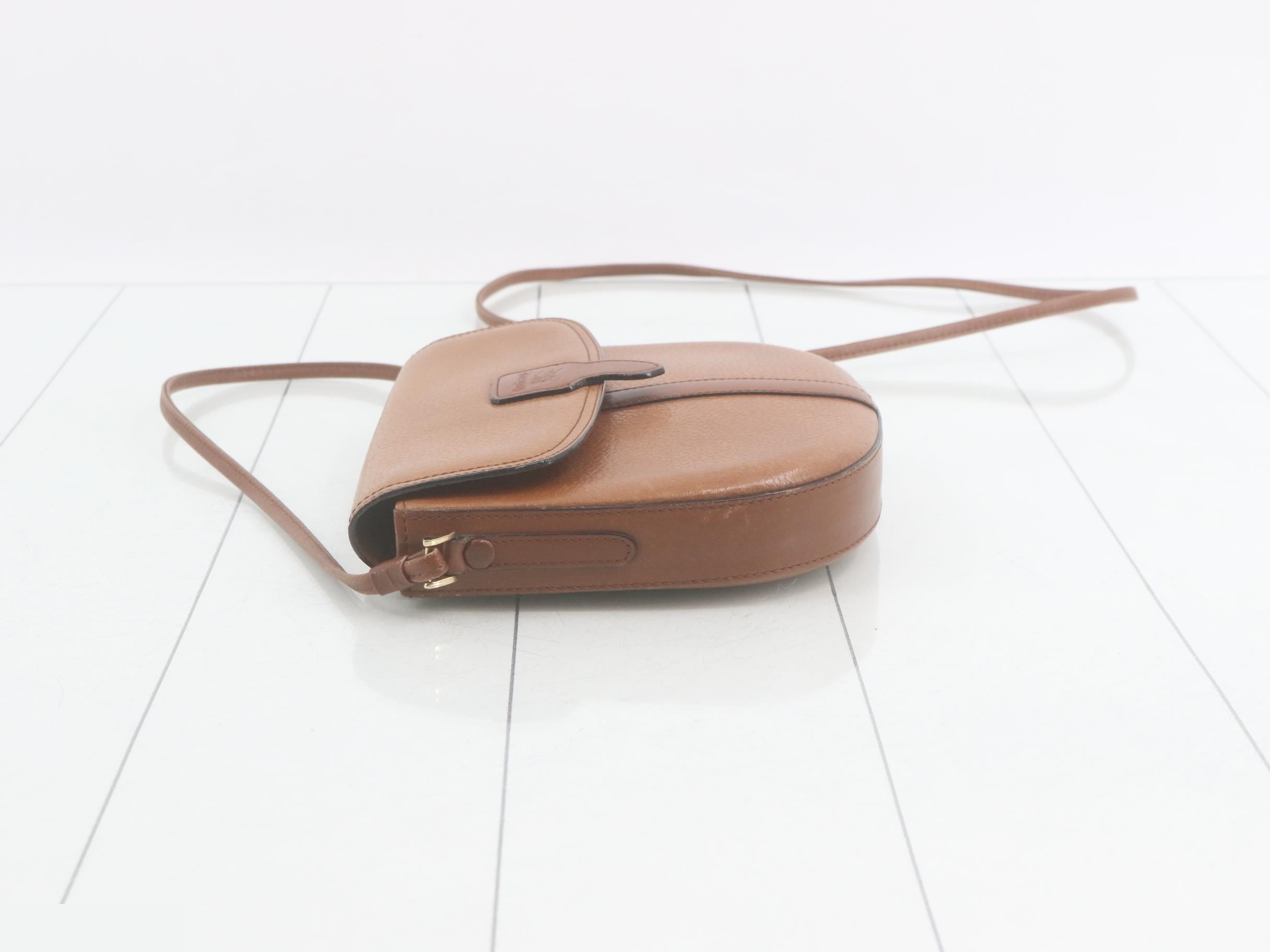 Burberrys Leather Shoulder Bag, Brown — view 4