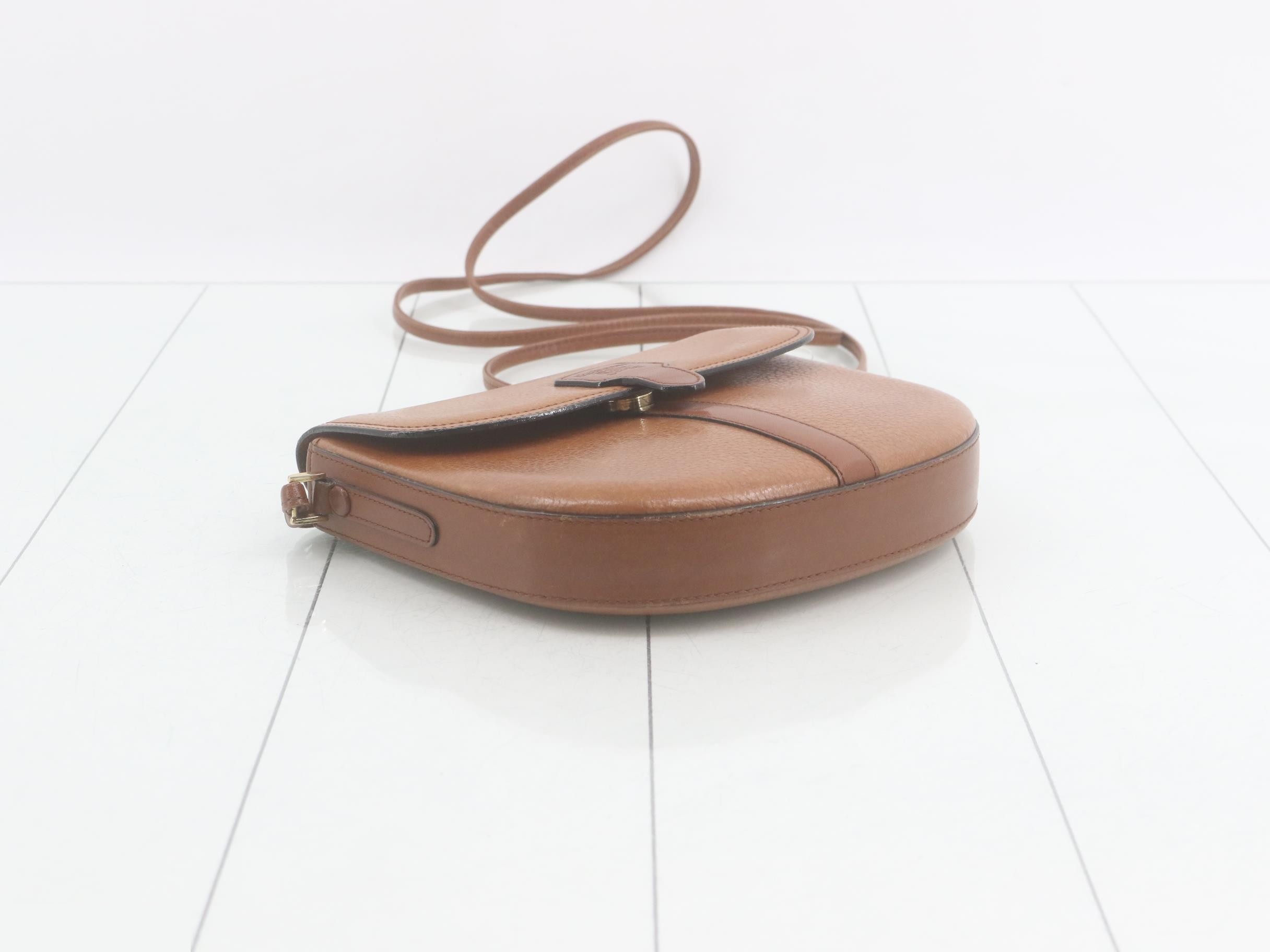 Burberrys Leather Shoulder Bag, Brown — view 5