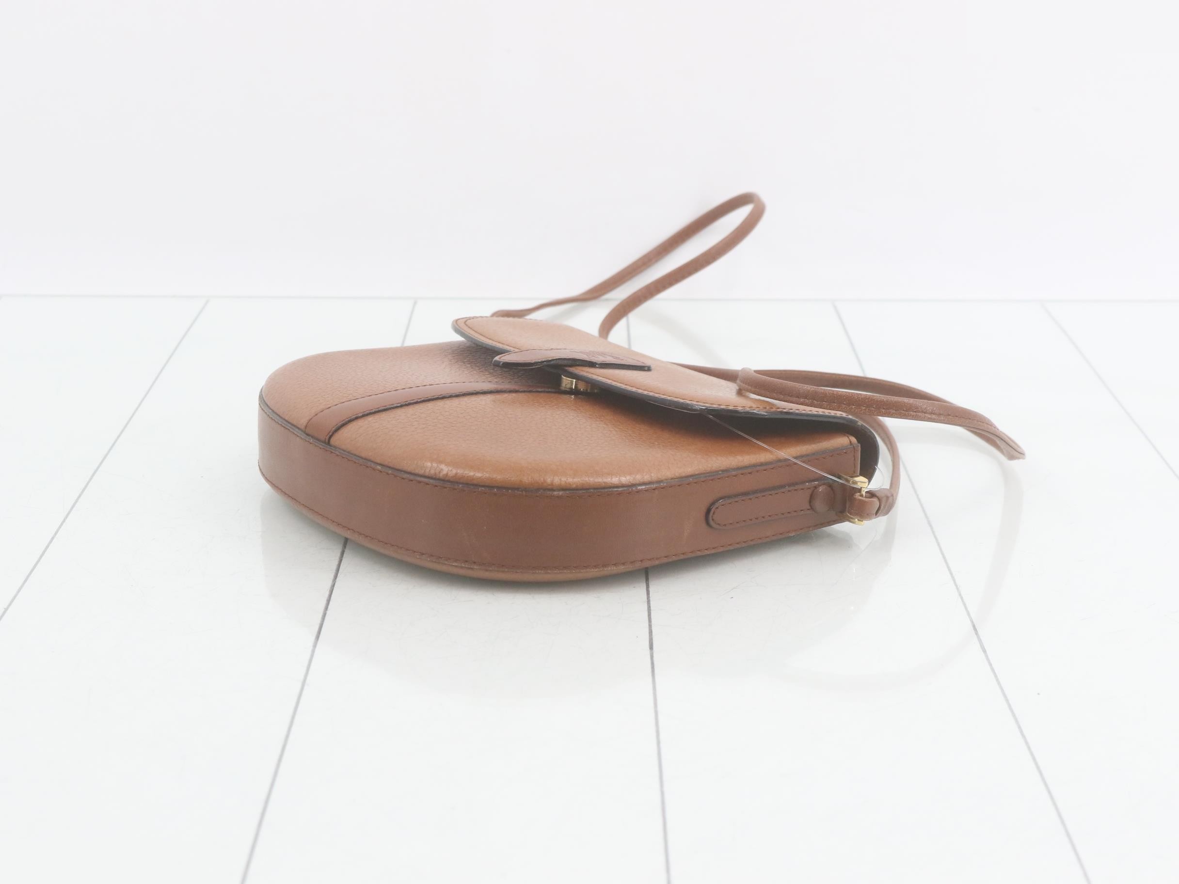Burberrys Leather Shoulder Bag, Brown — view 6