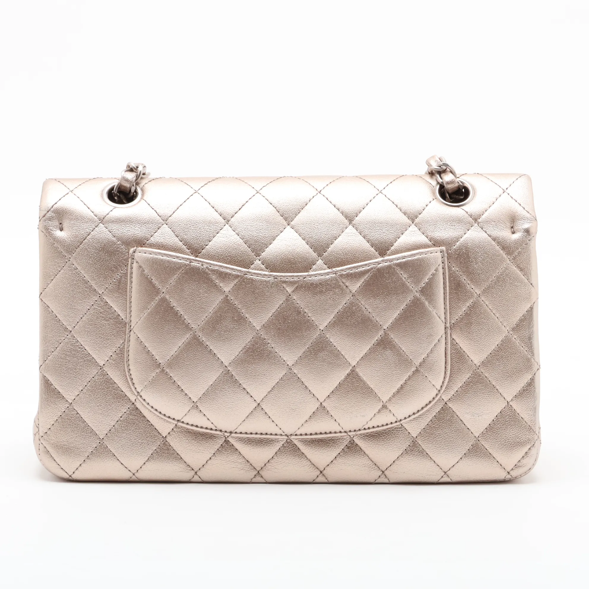 Matelassé 25 Leather Double Flap Double Chain Bag, Gold with Silver Hardware, 14950455, Serial Number 14-series, A01112 — view 2