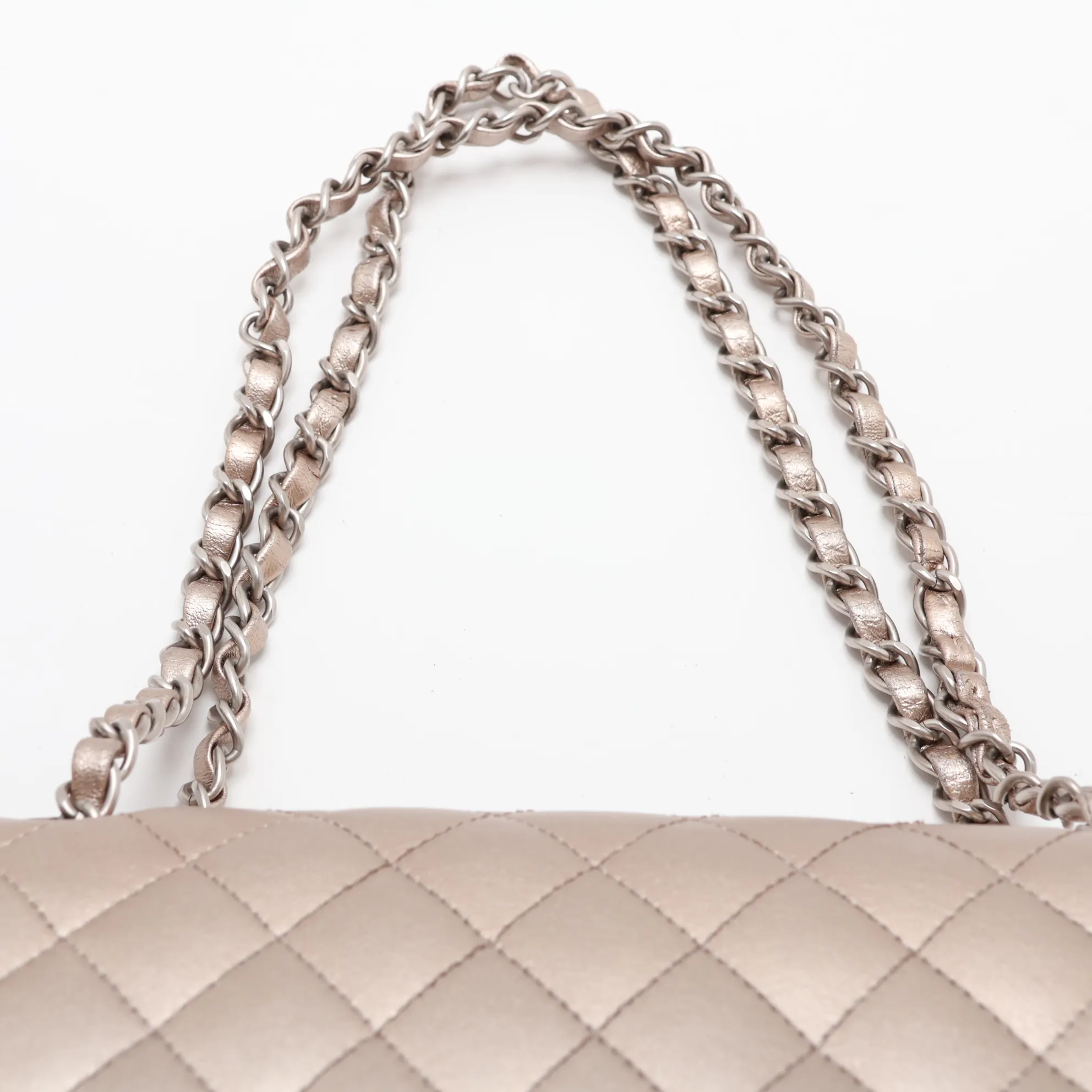 Matelassé 25 Leather Double Flap Double Chain Bag, Gold with Silver Hardware, 14950455, Serial Number 14-series, A01112 — view 6