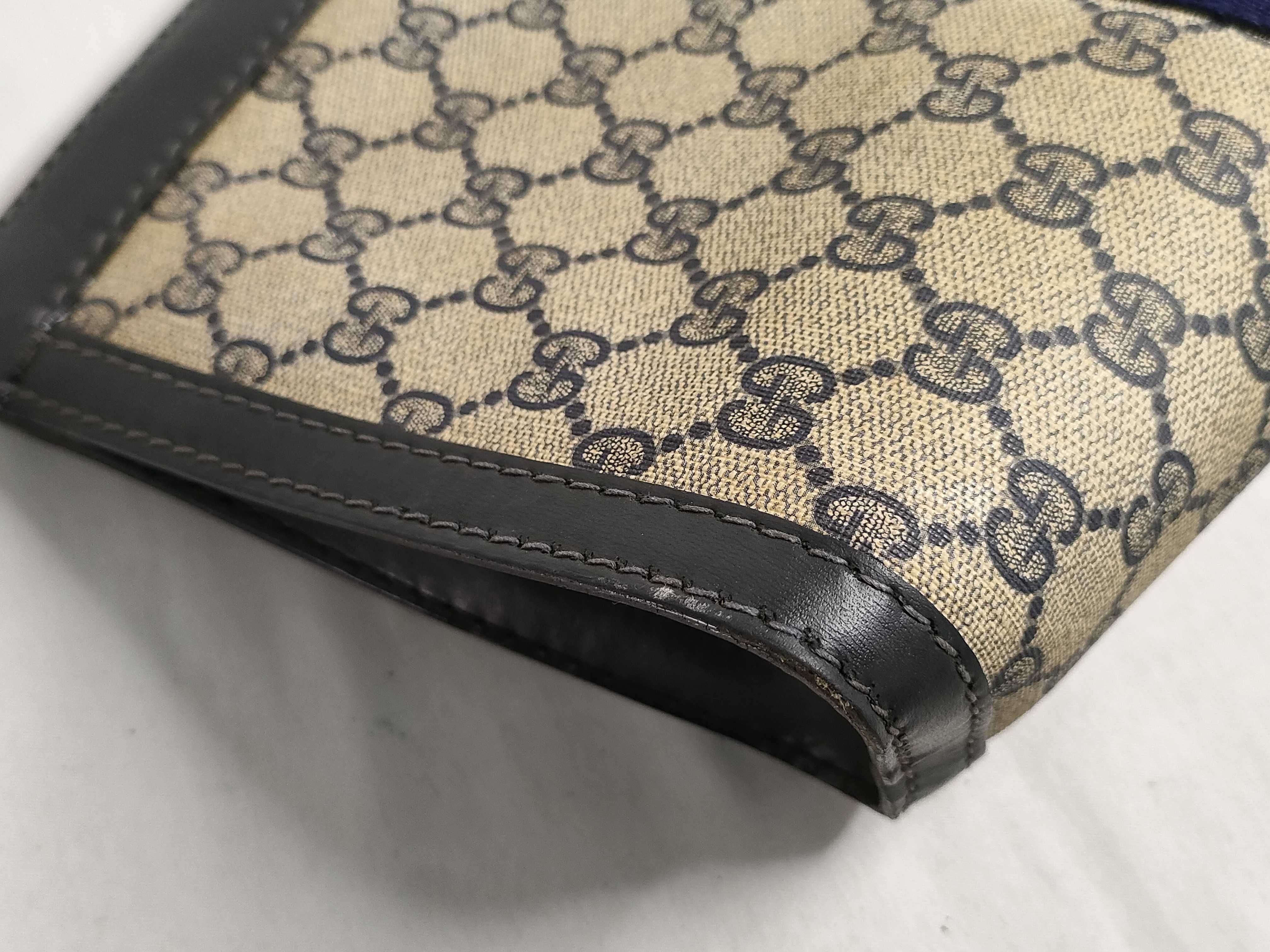 GG Supreme Gucci Old Clutch Bag GG Supreme Sherry Line Navy Black PVC Clutch Bag — view 11