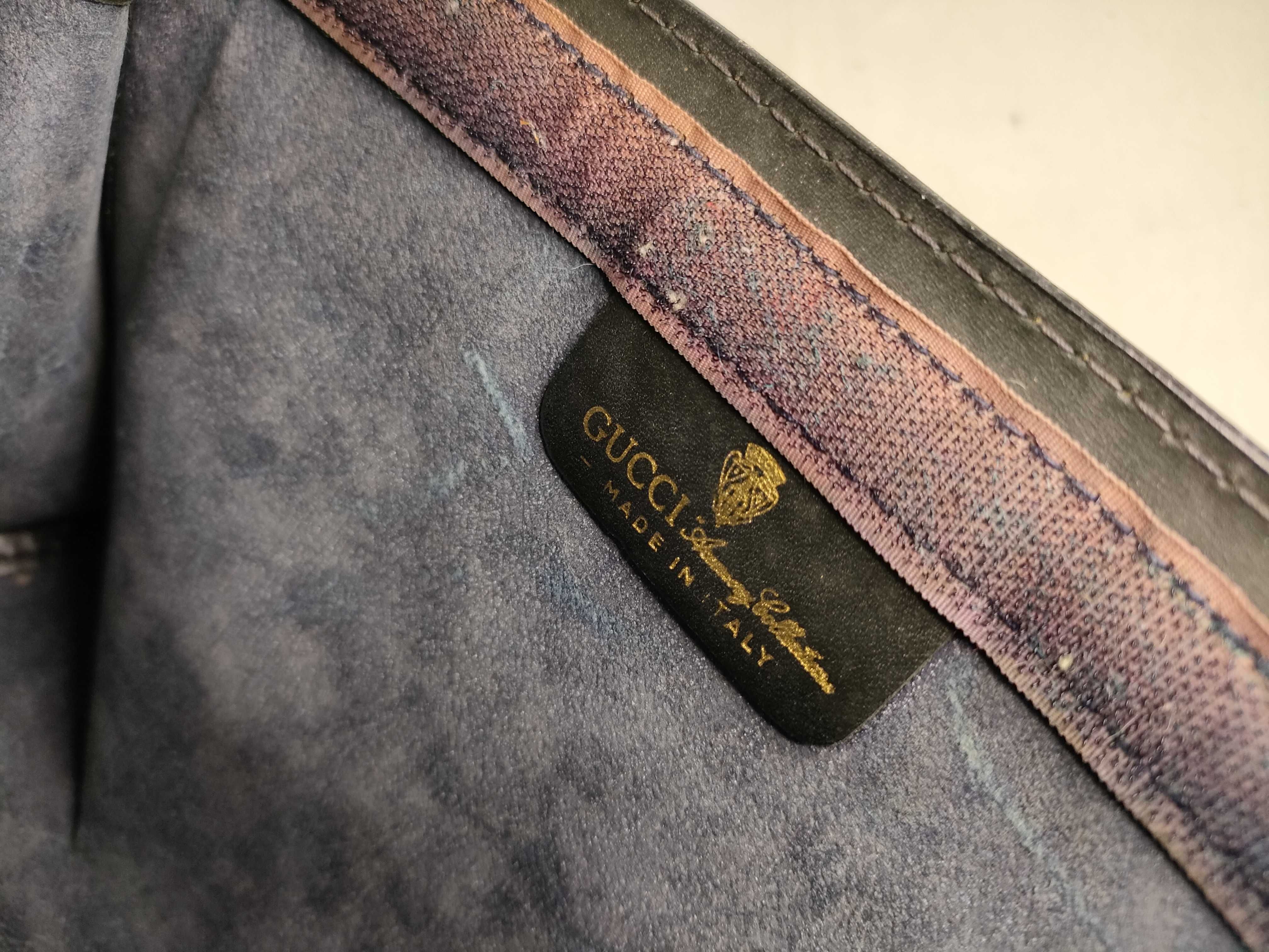 GG Supreme Gucci Old Clutch Bag GG Supreme Sherry Line Navy Black PVC Clutch Bag — view 7
