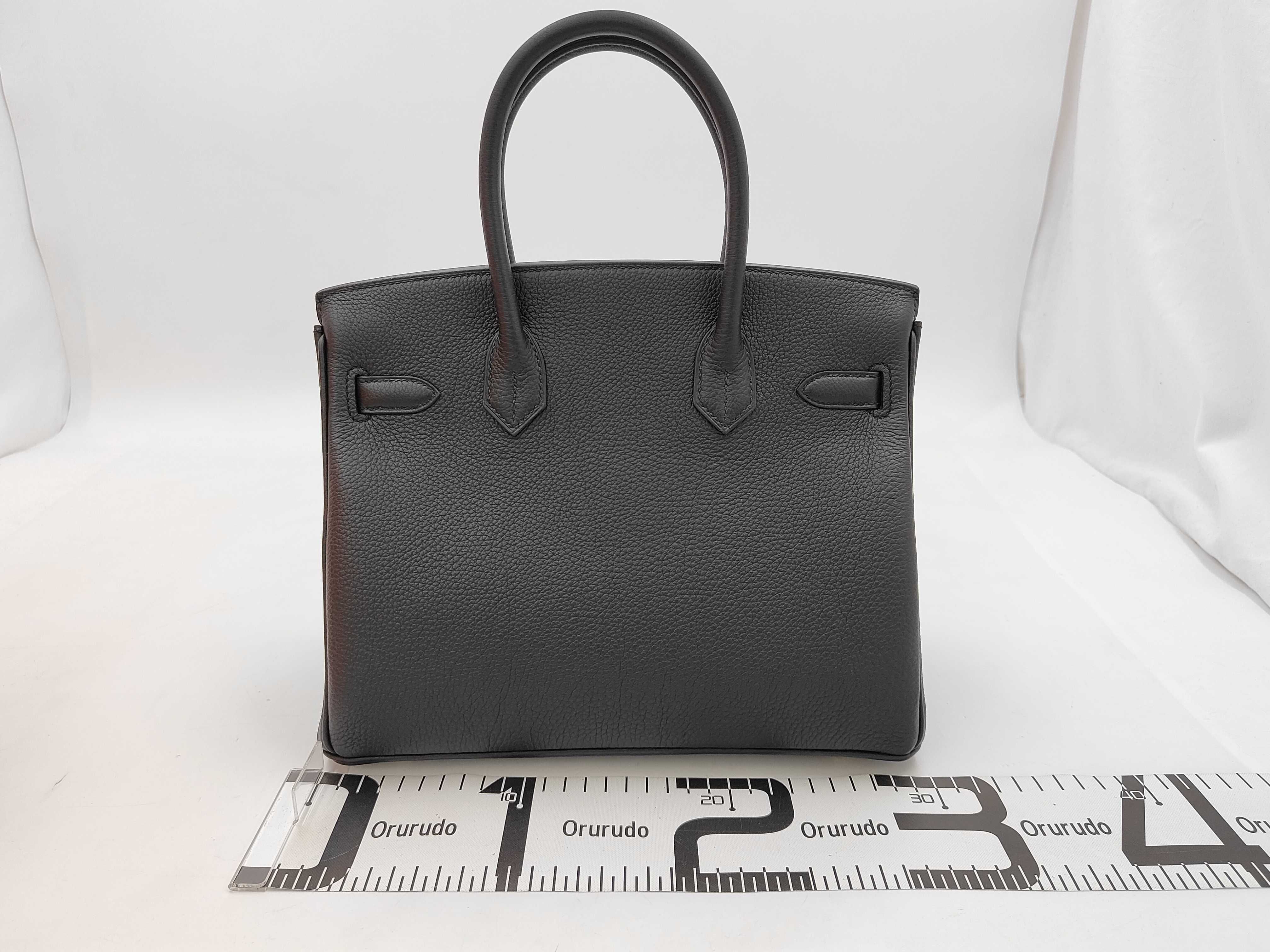 Birkin 30 Togo Black Gold Hardware G Engraved Tote Bag — view 2