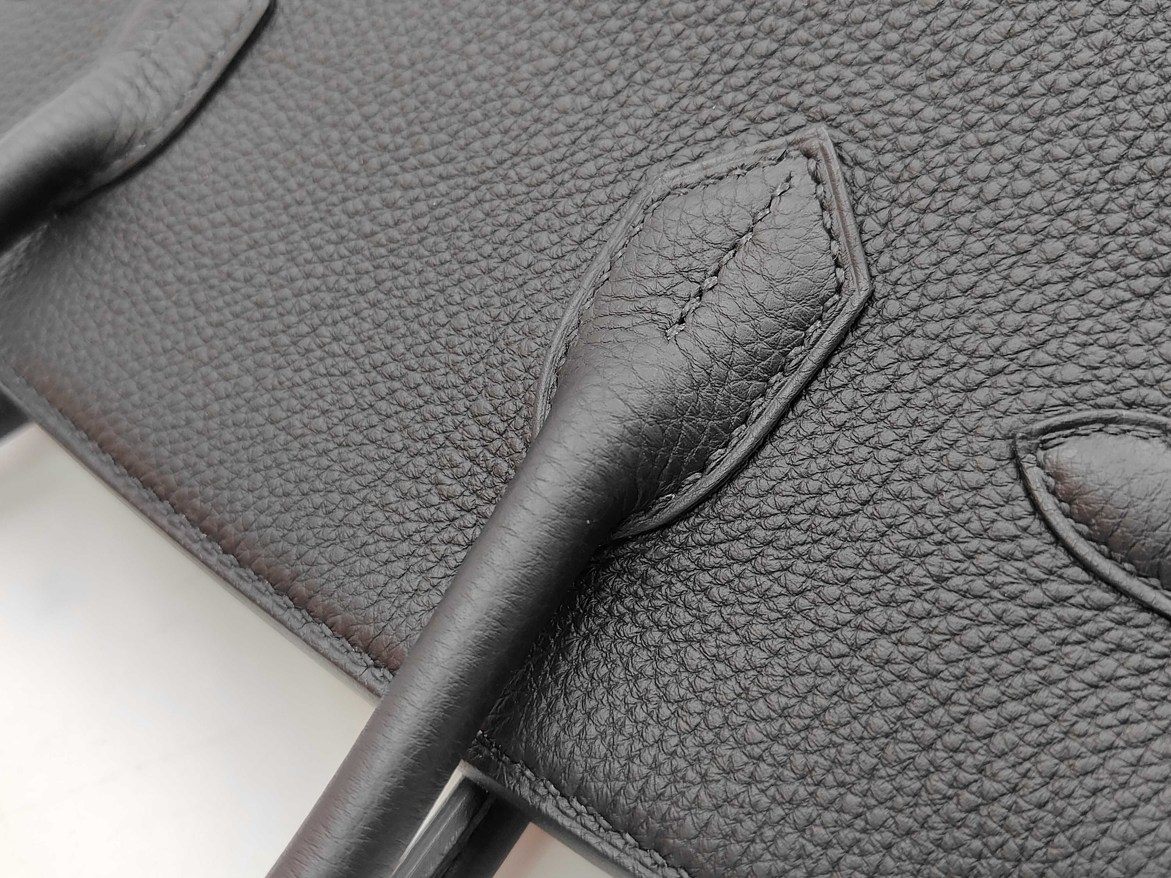 Birkin 30 Togo Black Gold Hardware G Engraved Tote Bag — view 5