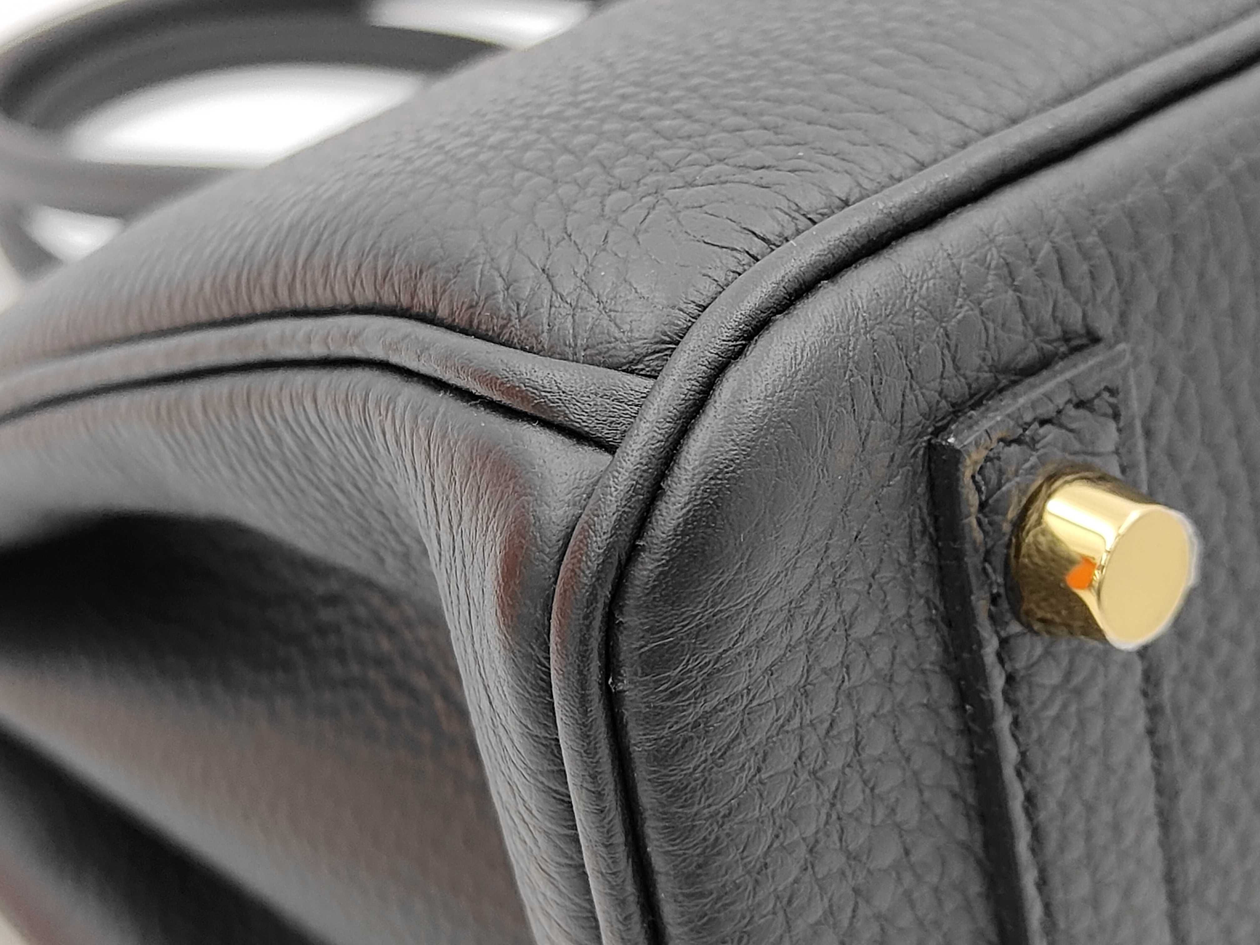 Birkin 30 Togo Black Gold Hardware G Engraved Tote Bag — view 7