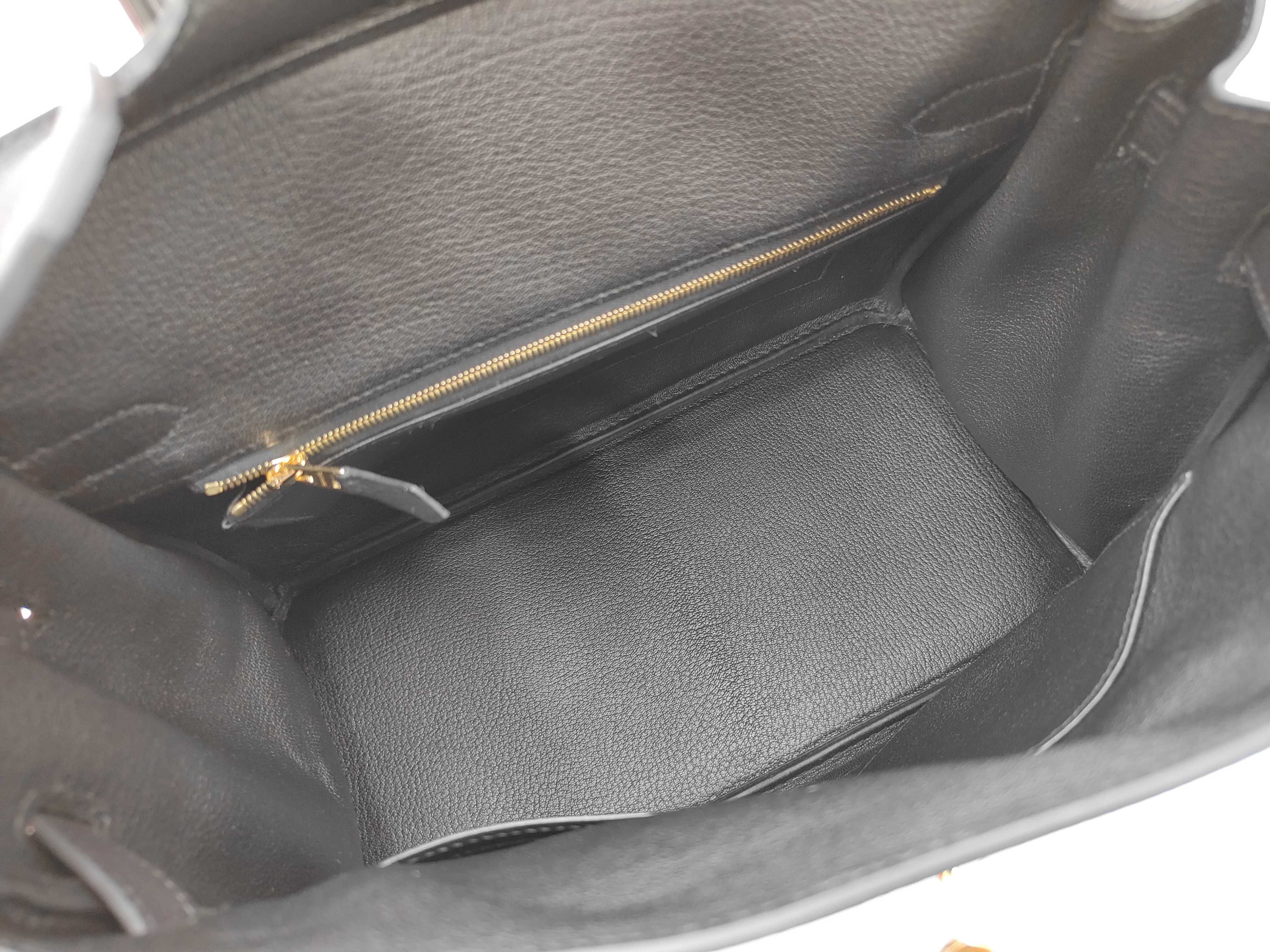 Birkin 30 Togo Black Gold Hardware G Engraved Tote Bag — view 9