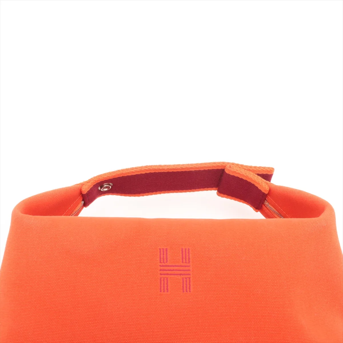 Brid A Black GM Canvas Orange Silver Hardware — view 6