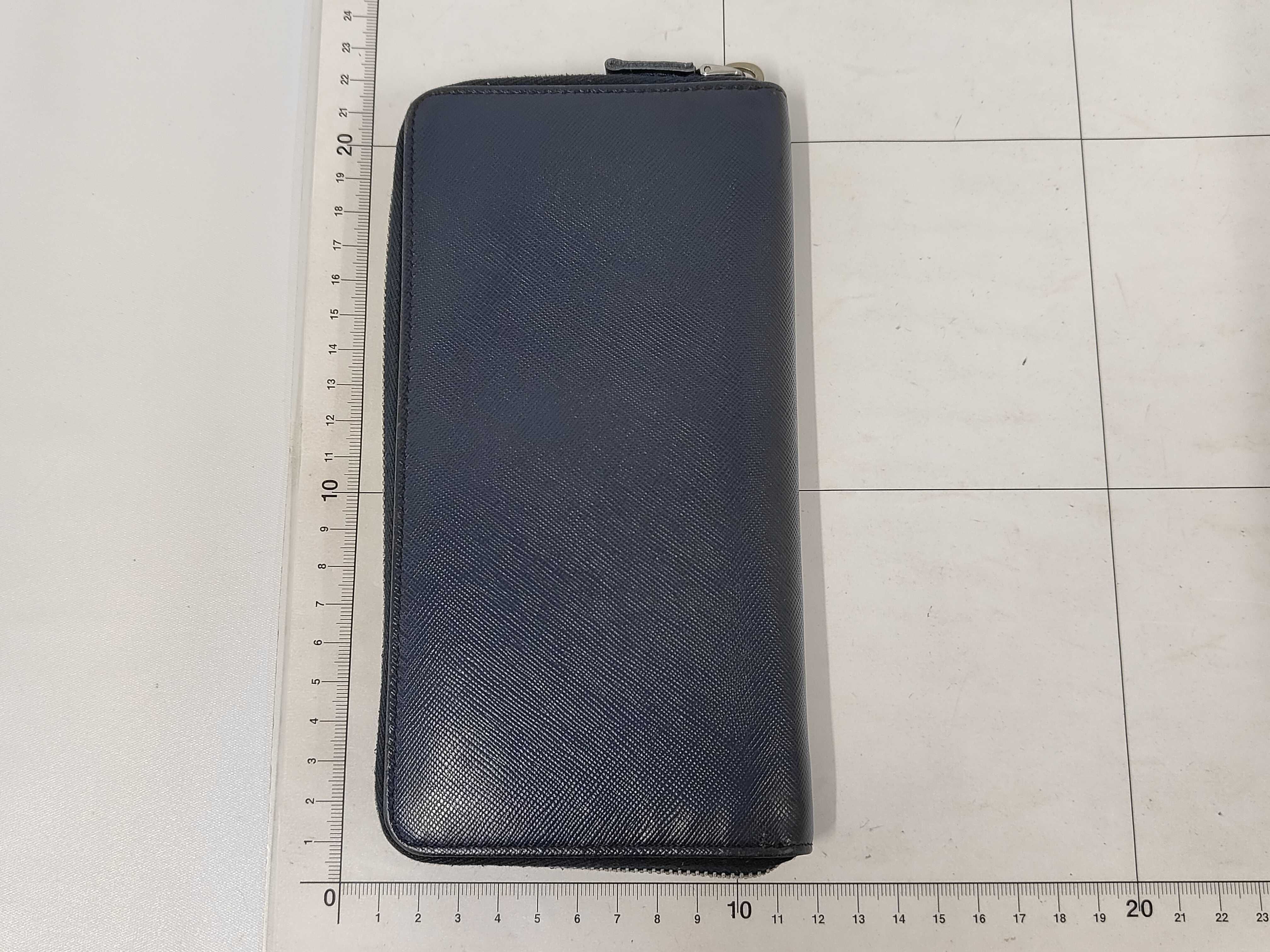 Saffiano Leather Round Zip Long Wallet Organizer — view 2