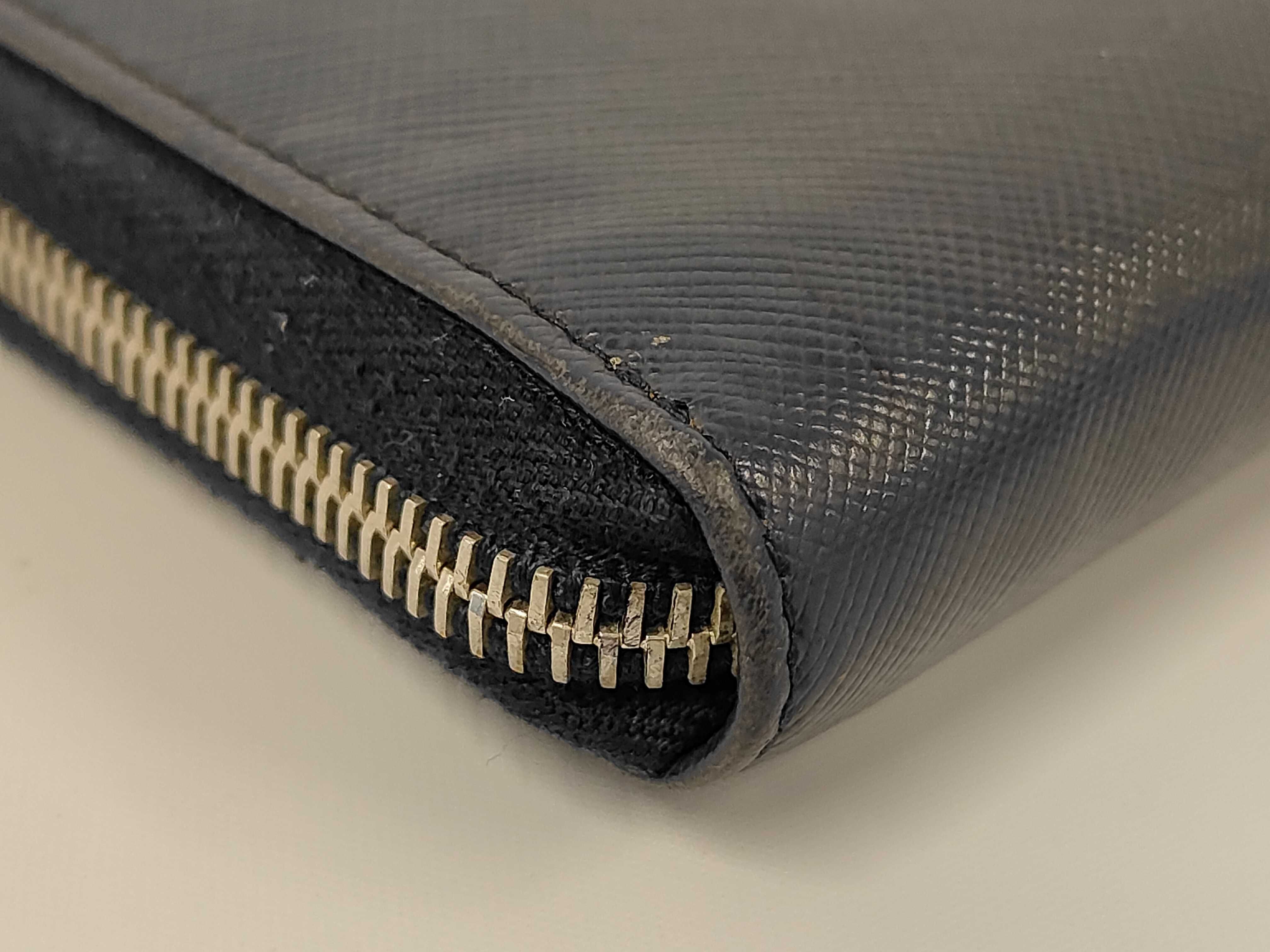 Saffiano Leather Round Zip Long Wallet Organizer — view 3