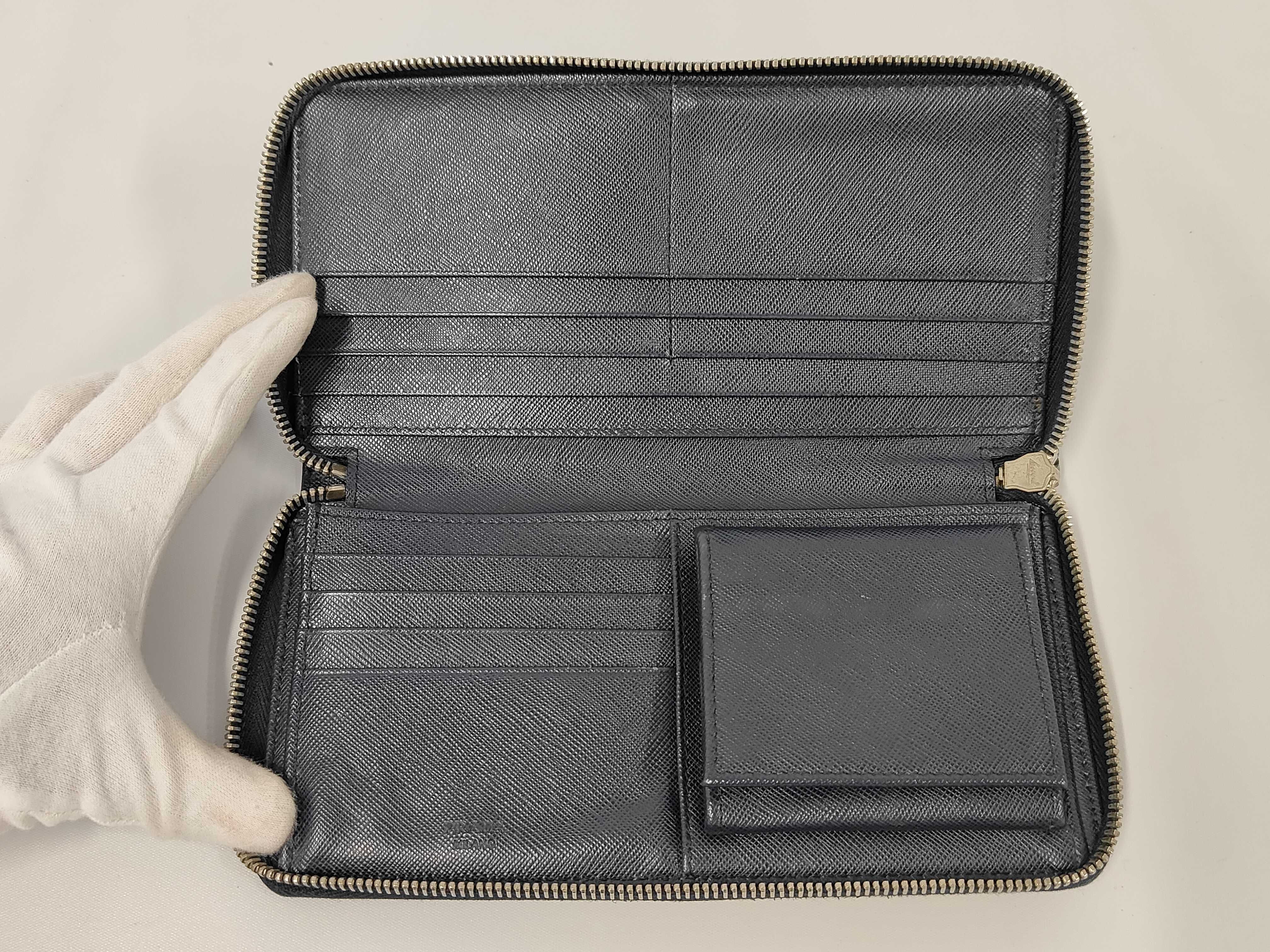 Saffiano Leather Round Zip Long Wallet Organizer — view 7