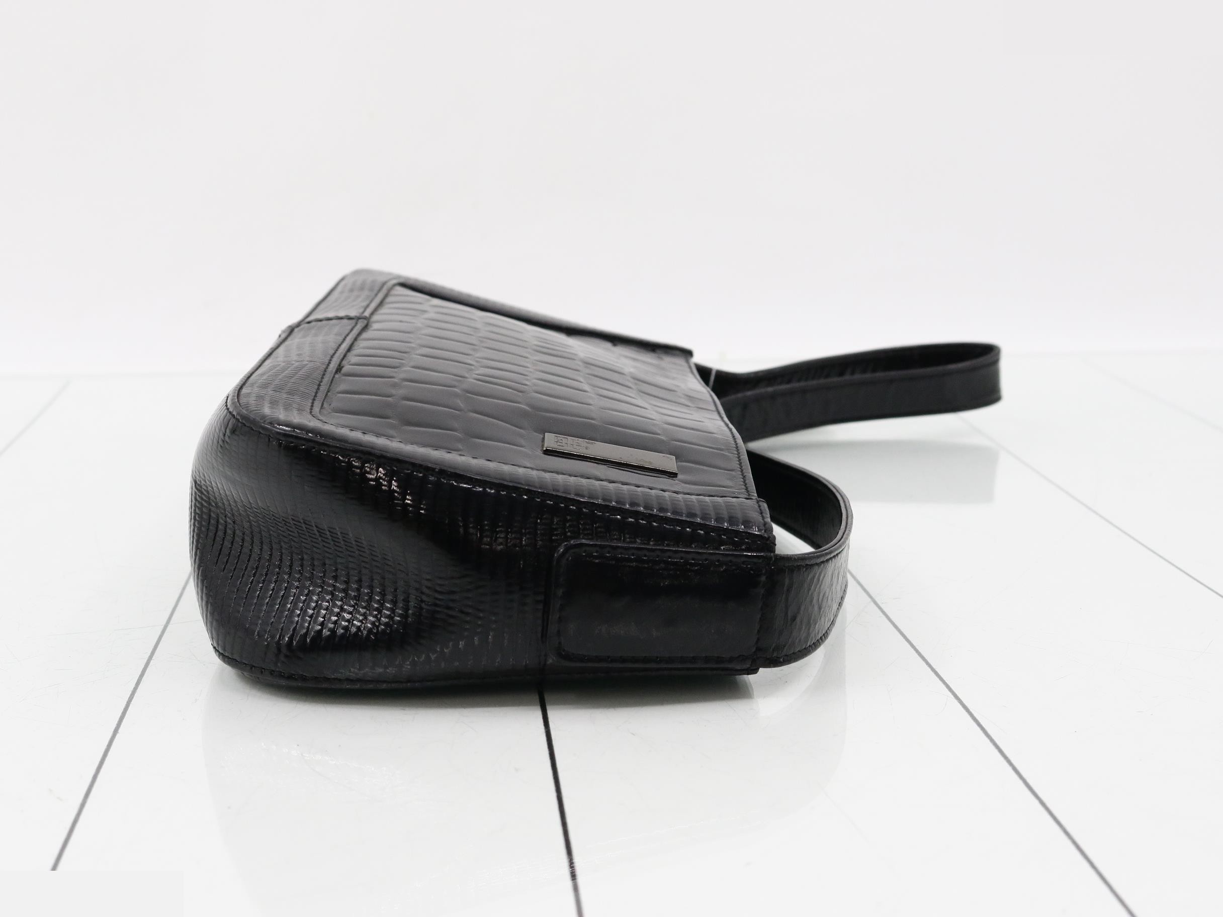 Crocodile-embossed lizard leather, shining finish, 4G logo, one-shoulder bag — view 3