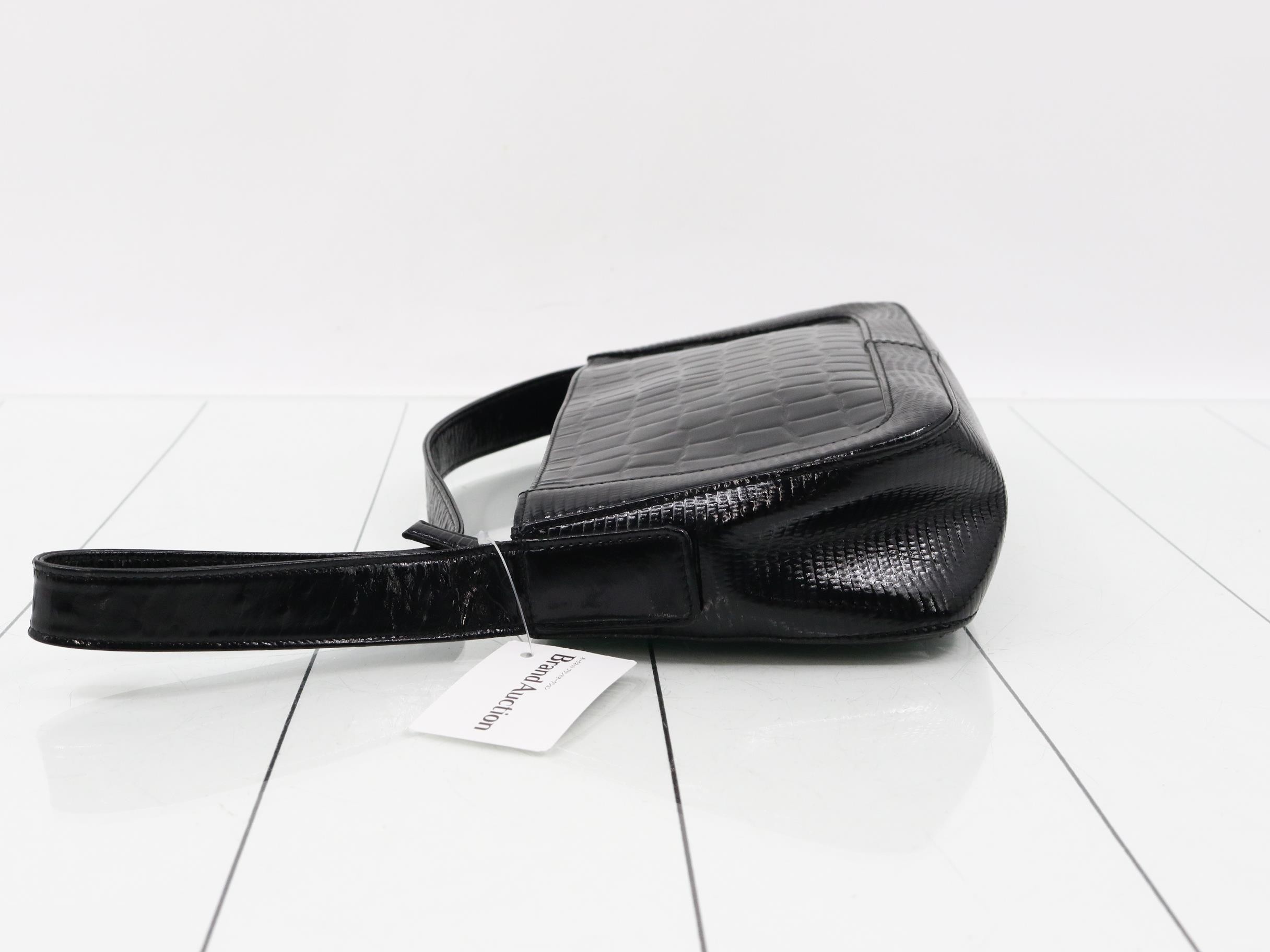 Crocodile-embossed lizard leather, shining finish, 4G logo, one-shoulder bag — view 4