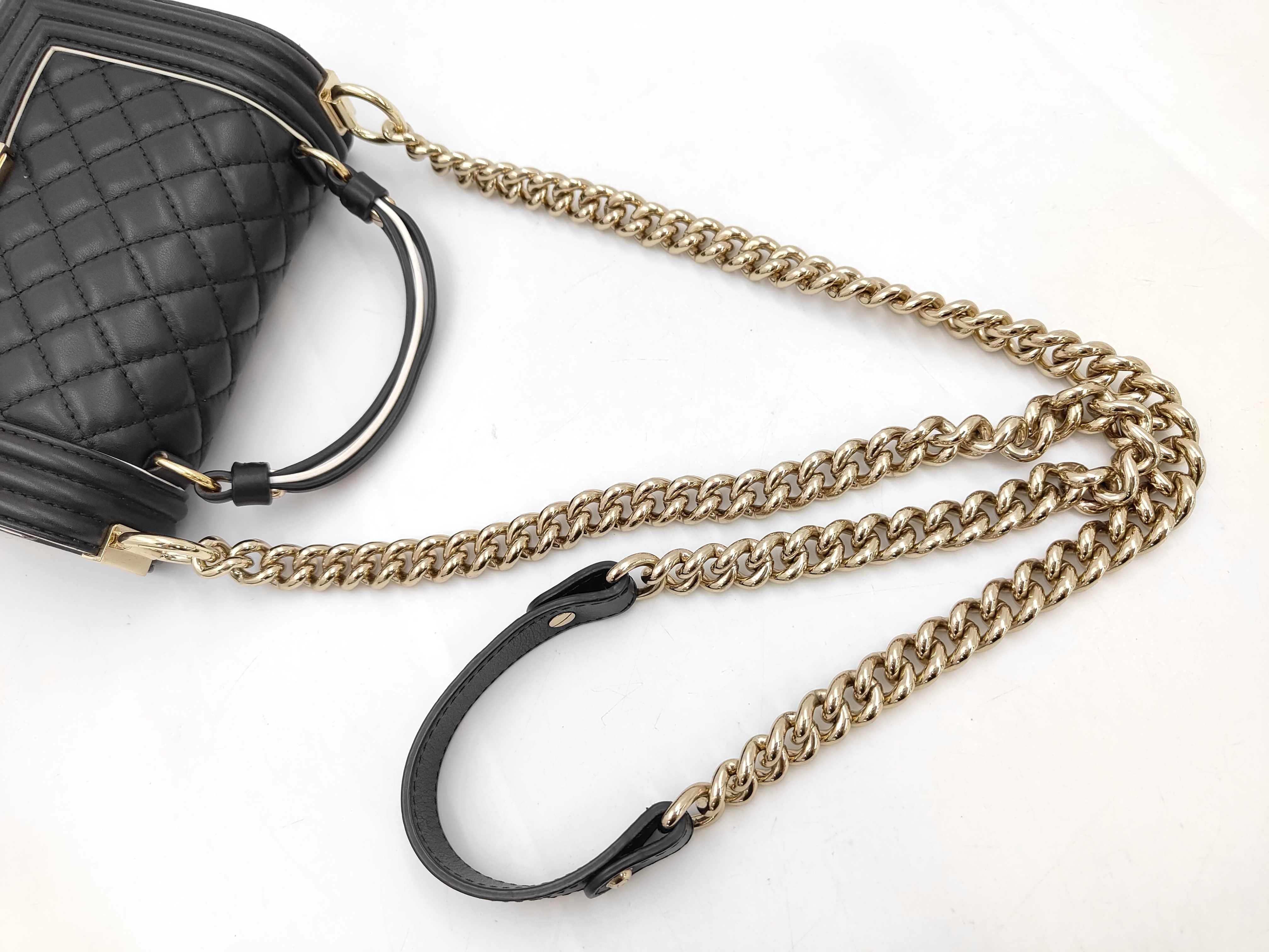 Boy Chanel Top Handle Flap 2-Way Chain Shoulder Bag, Black with Gold Hardware. — view 4
