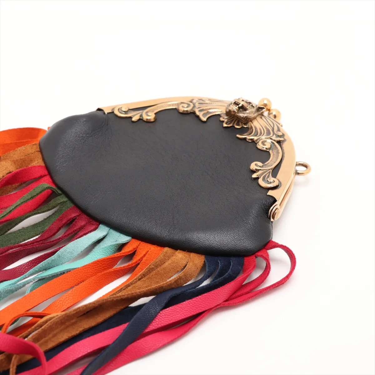 Animalier 488428 Leather Chain Wallet Black — view 3